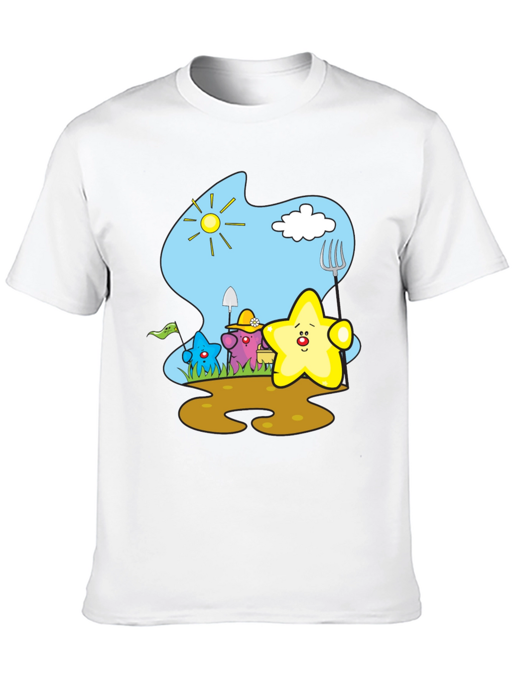 Cute Starry Gardener Black T-Shirt