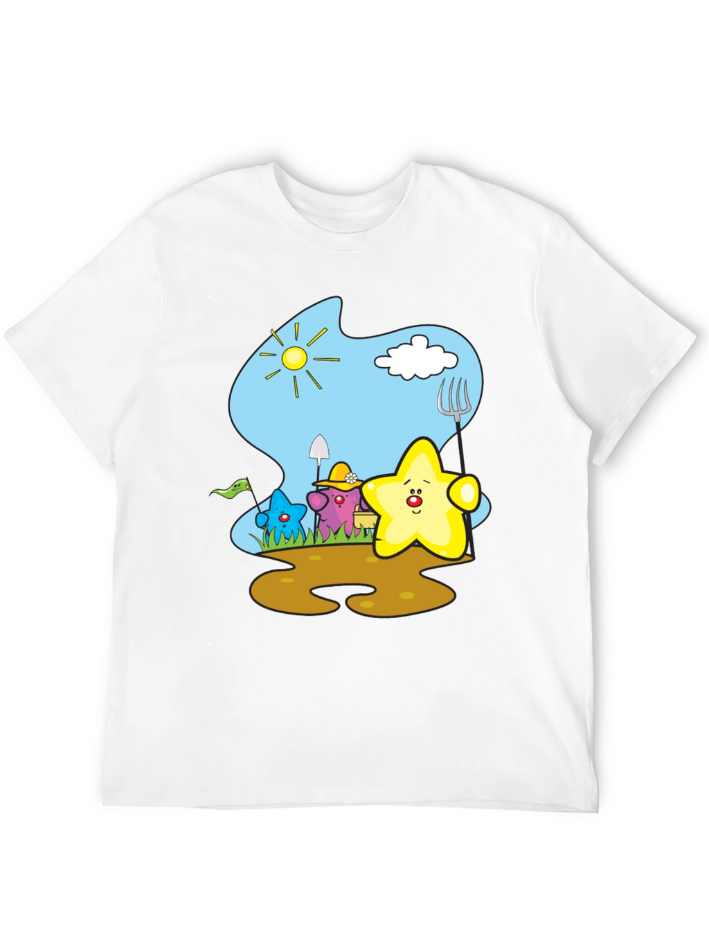 Cute Starry Gardener Black T-Shirt