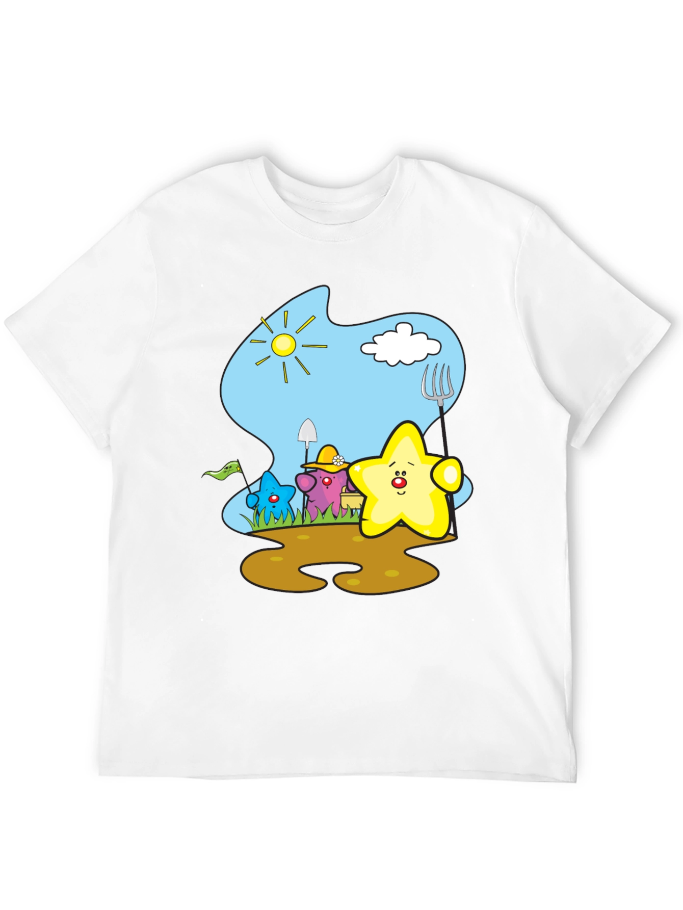Cute Starry Gardener Black T-Shirt