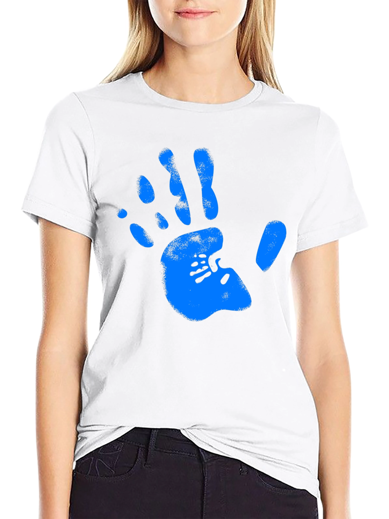 Handprint Graphic Black Tee