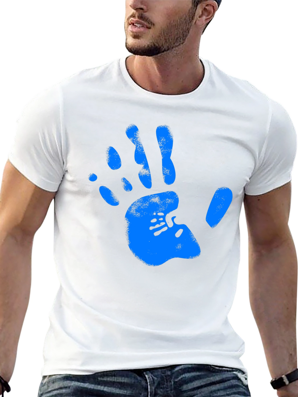 Handprint Graphic Black Tee
