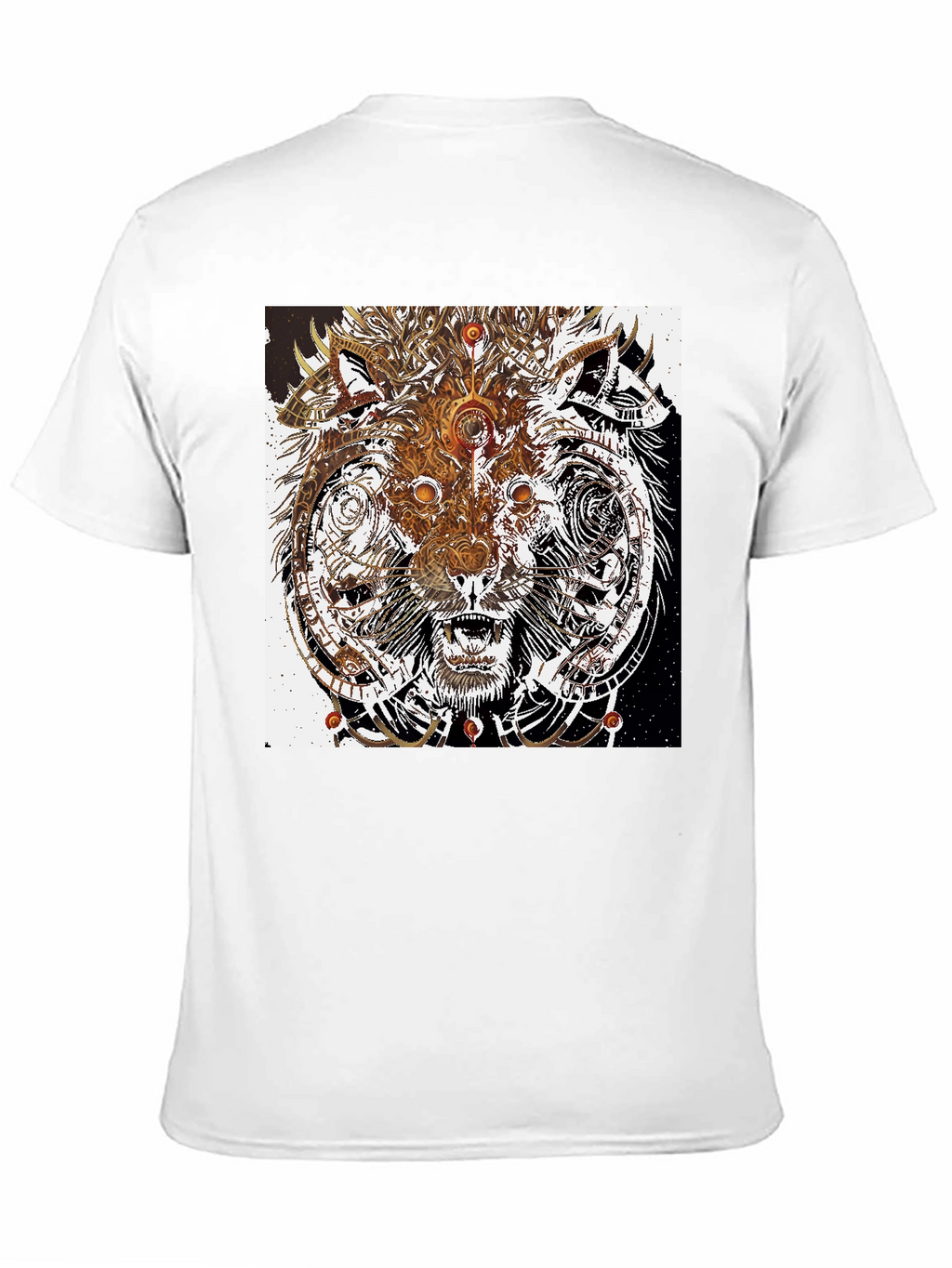 Abstract Wolf Graphic Print Black T-Shirt