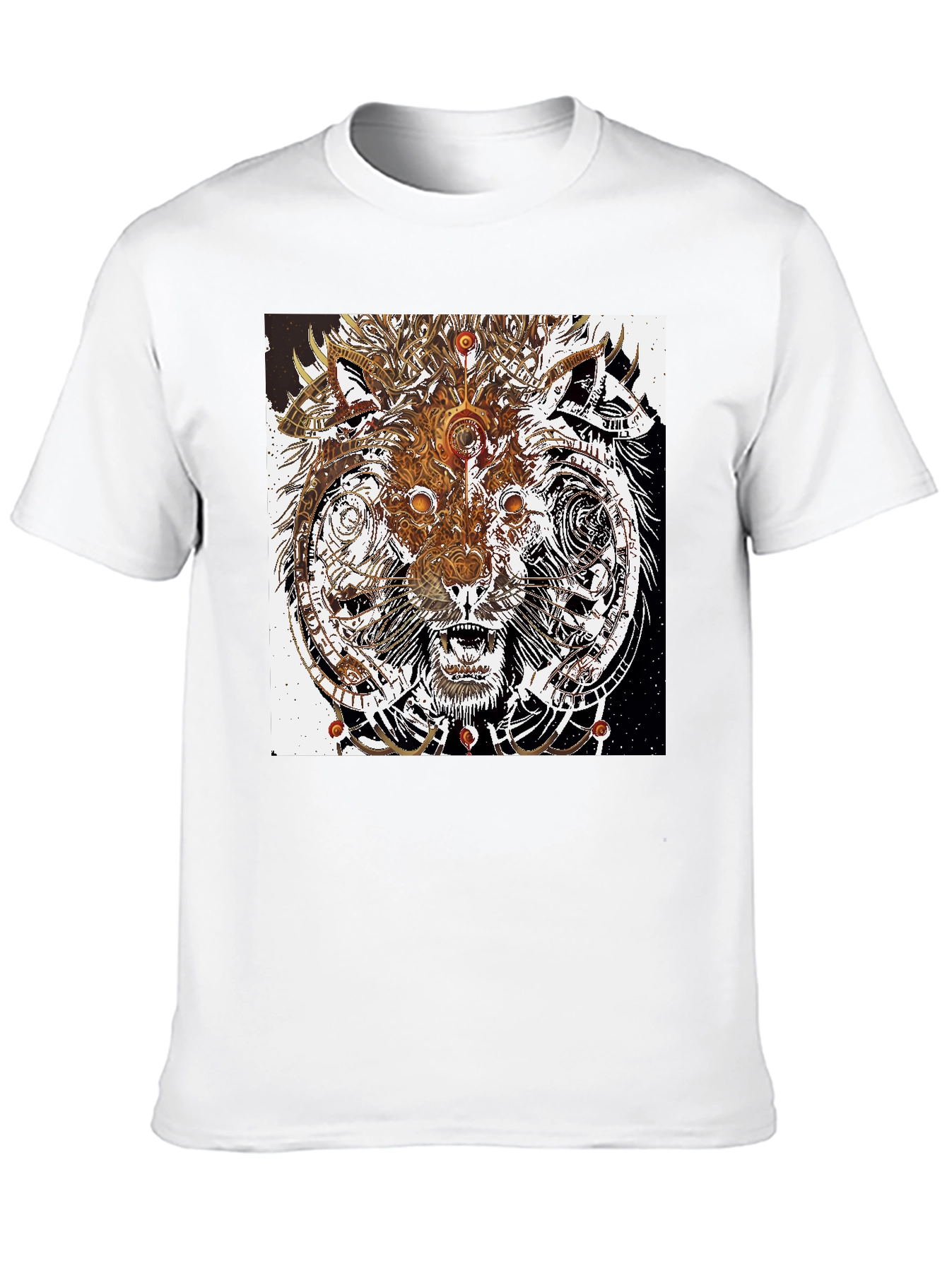 Abstract Wolf Graphic Print Black T-Shirt