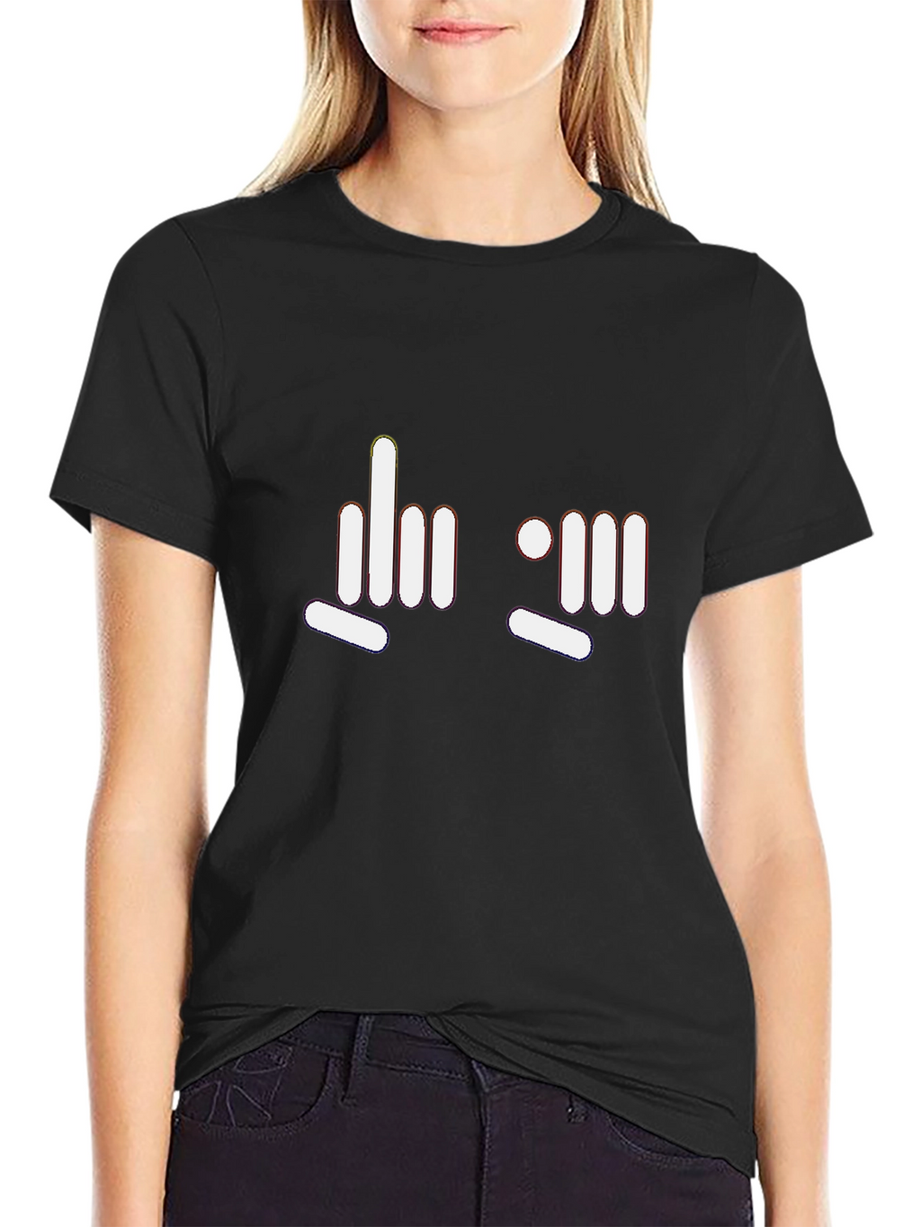 Modern Graphic Tee - Funny Finger Gesture Design