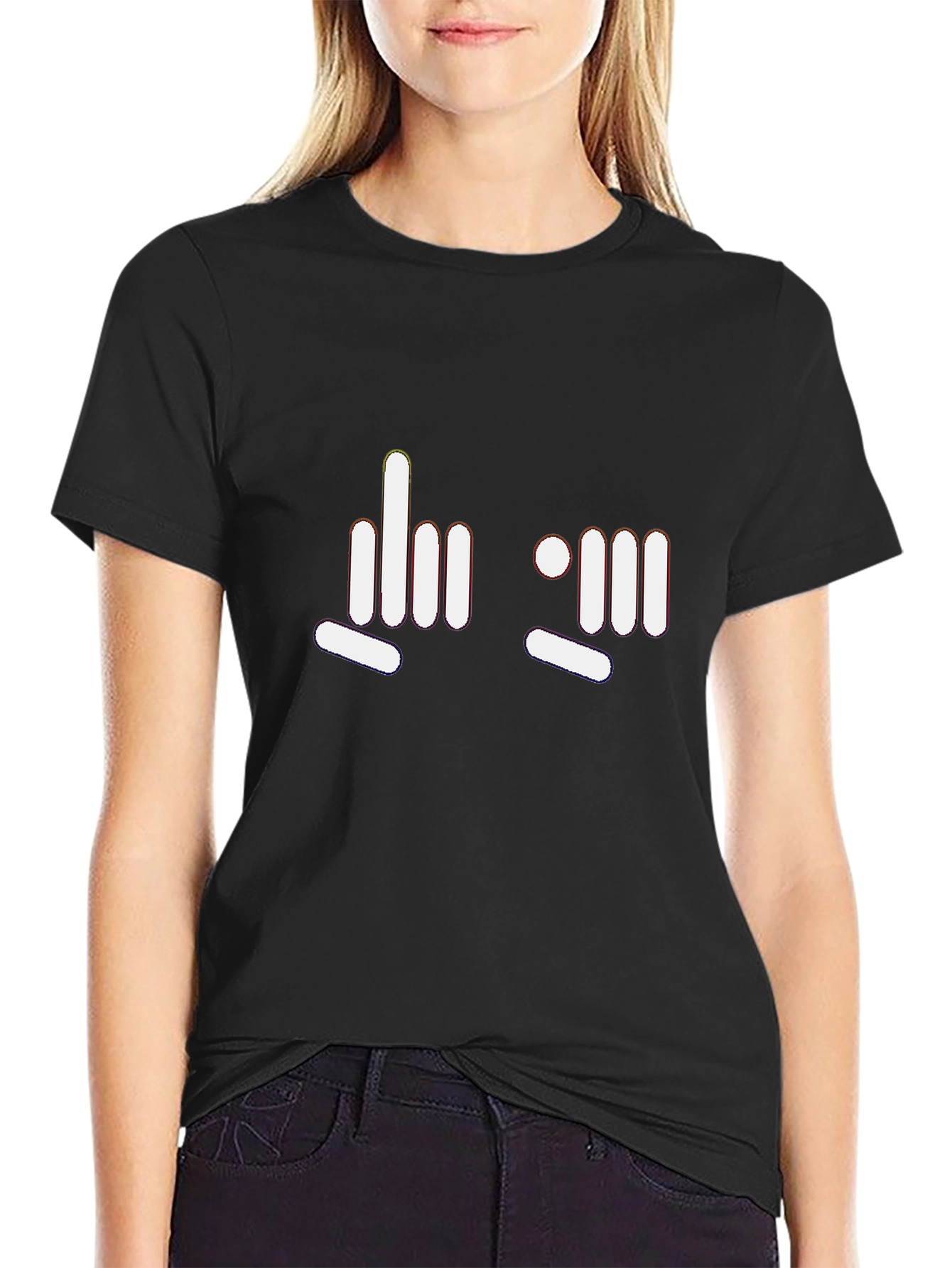 Modern Graphic Tee - Funny Finger Gesture Design