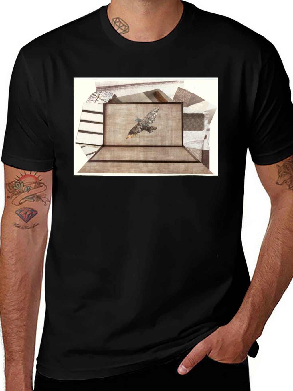Abstract Bird Graphic Tee - Unisex