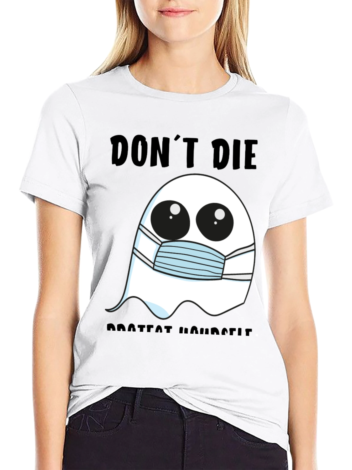 Ghost Face Mask Tee: Dont Die Protect Yourself!