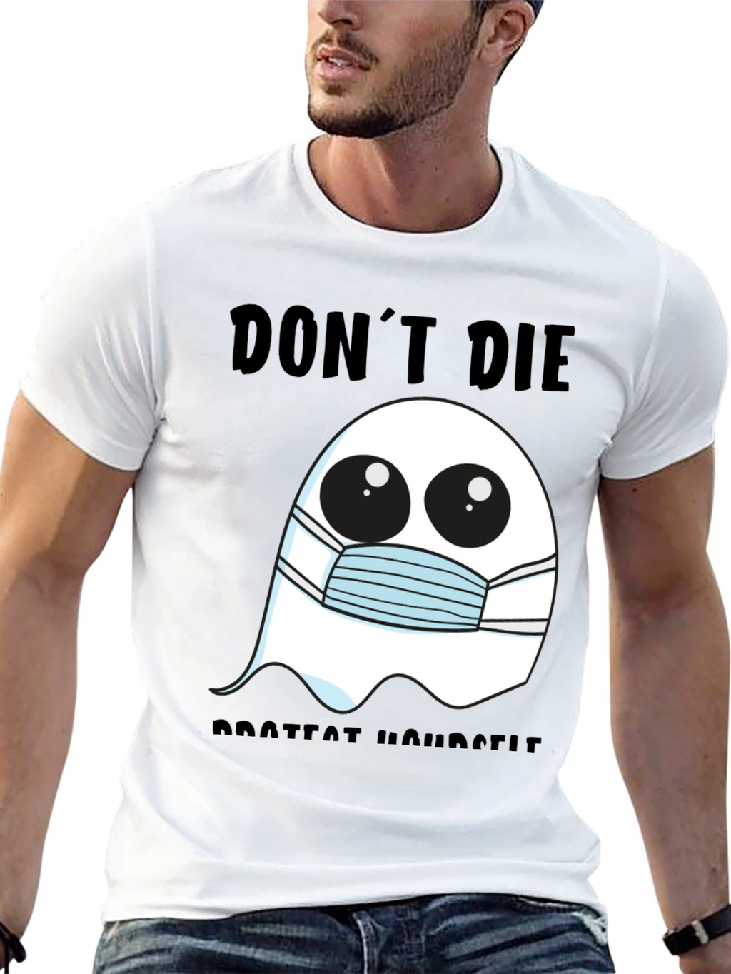 Ghost Face Mask Tee: Dont Die Protect Yourself!