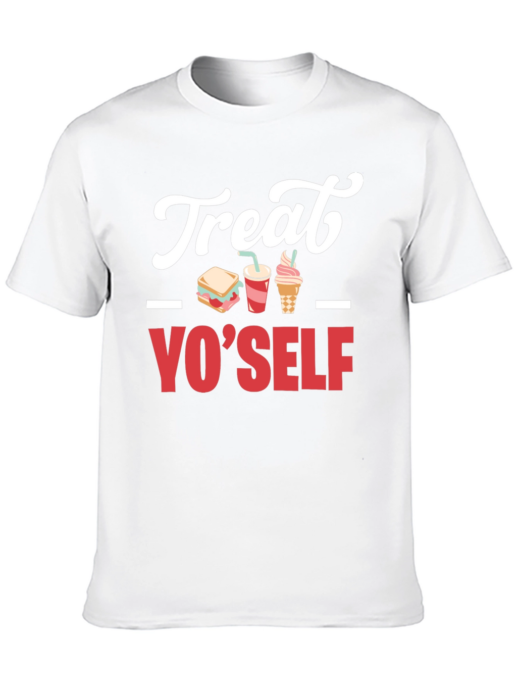 Treat Yo Self Graphic T-Shirt - Black Cotton Tee