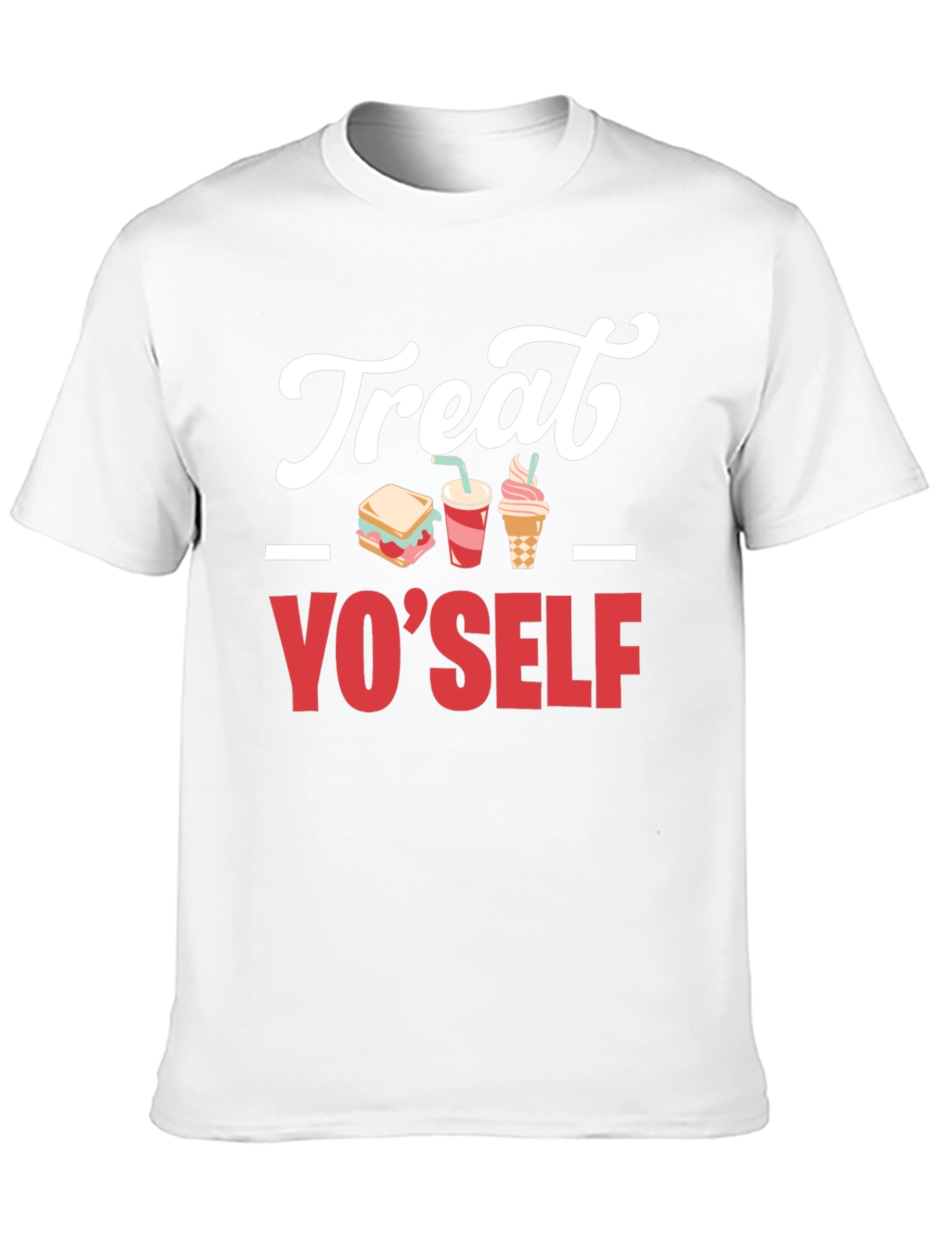 Treat Yo Self Graphic T-Shirt - Black Cotton Tee