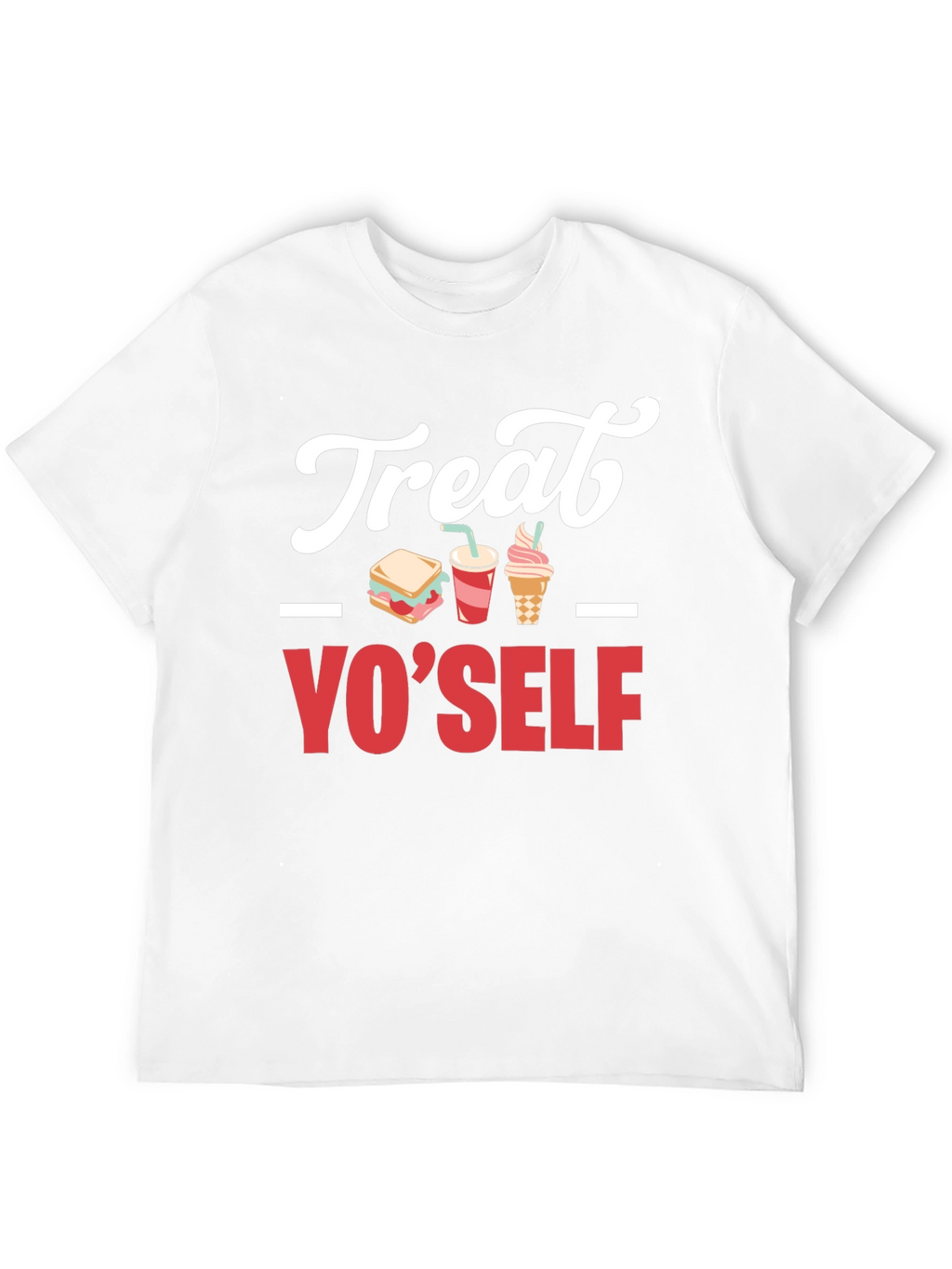 Treat Yo Self Graphic T-Shirt - Black Cotton Tee