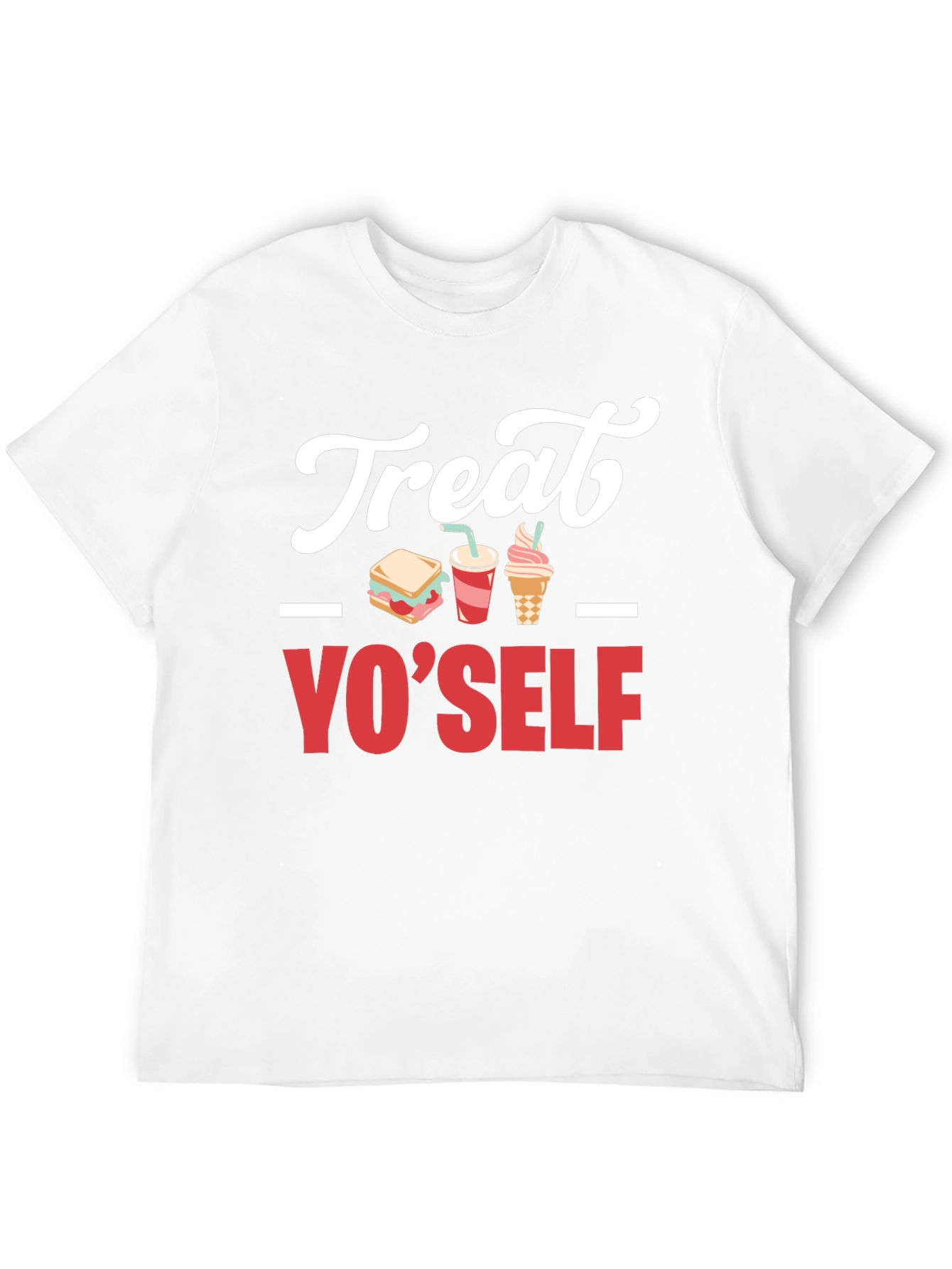Treat Yo Self Graphic T-Shirt - Black Cotton Tee