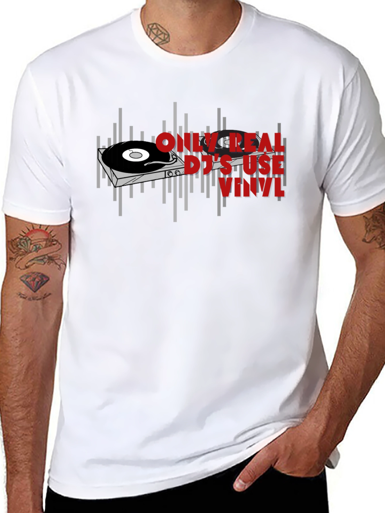 Real DJs Use Vinyl T-Shirt - Music Lover Gift