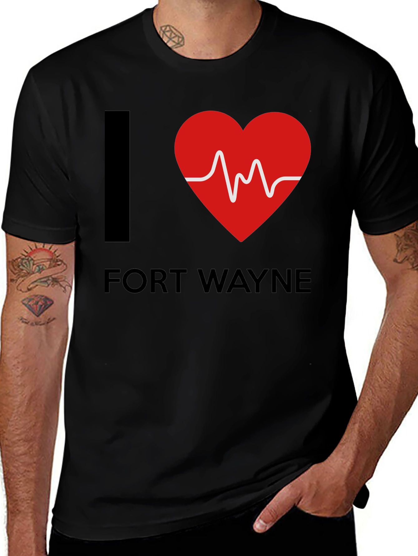 I Heart Fort Wayne T-Shirt - EKG Design