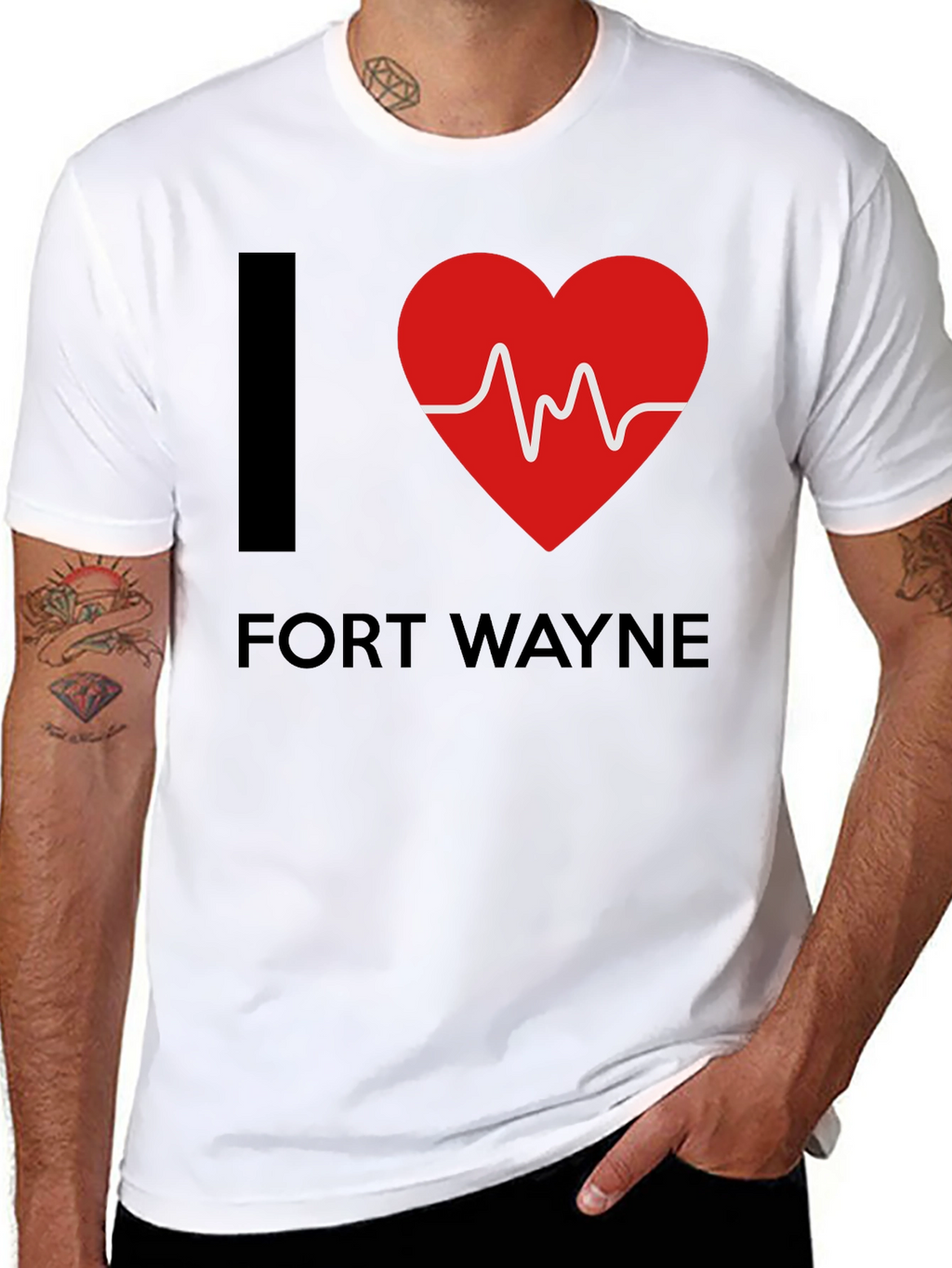 I Heart Fort Wayne T-Shirt - EKG Design