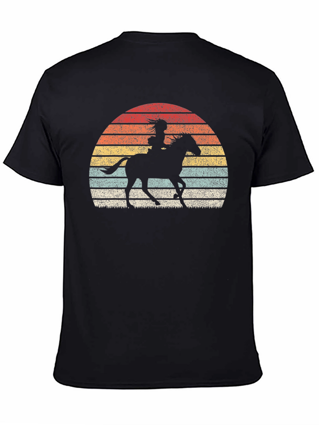 Retro Sunset Horse Rider Graphic Tee