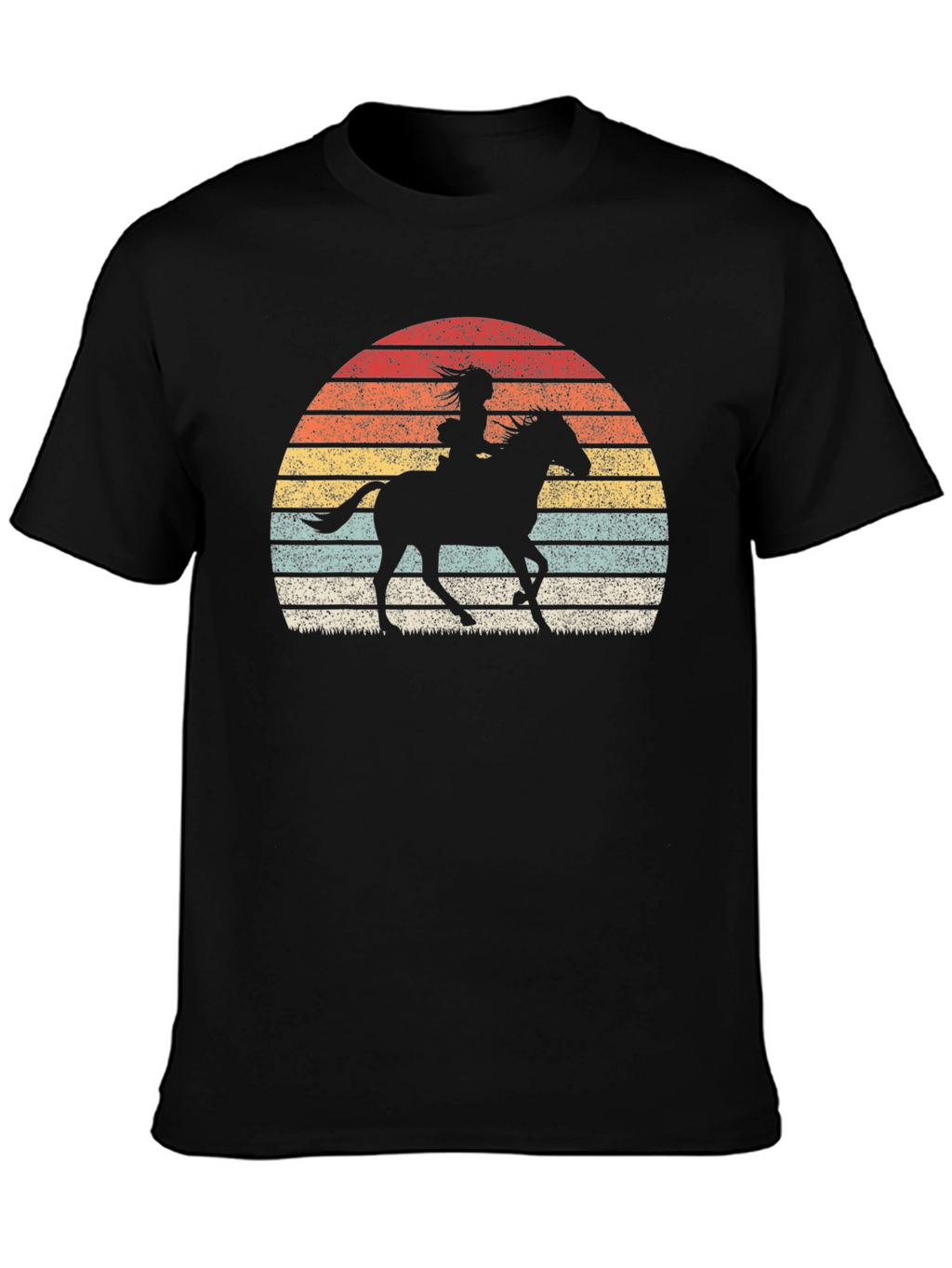 Retro Sunset Horse Rider Graphic Tee