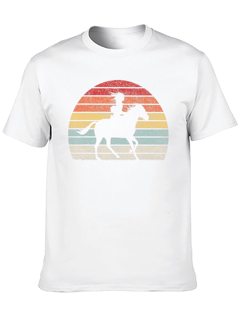 Retro Sunset Horse Rider Graphic Tee