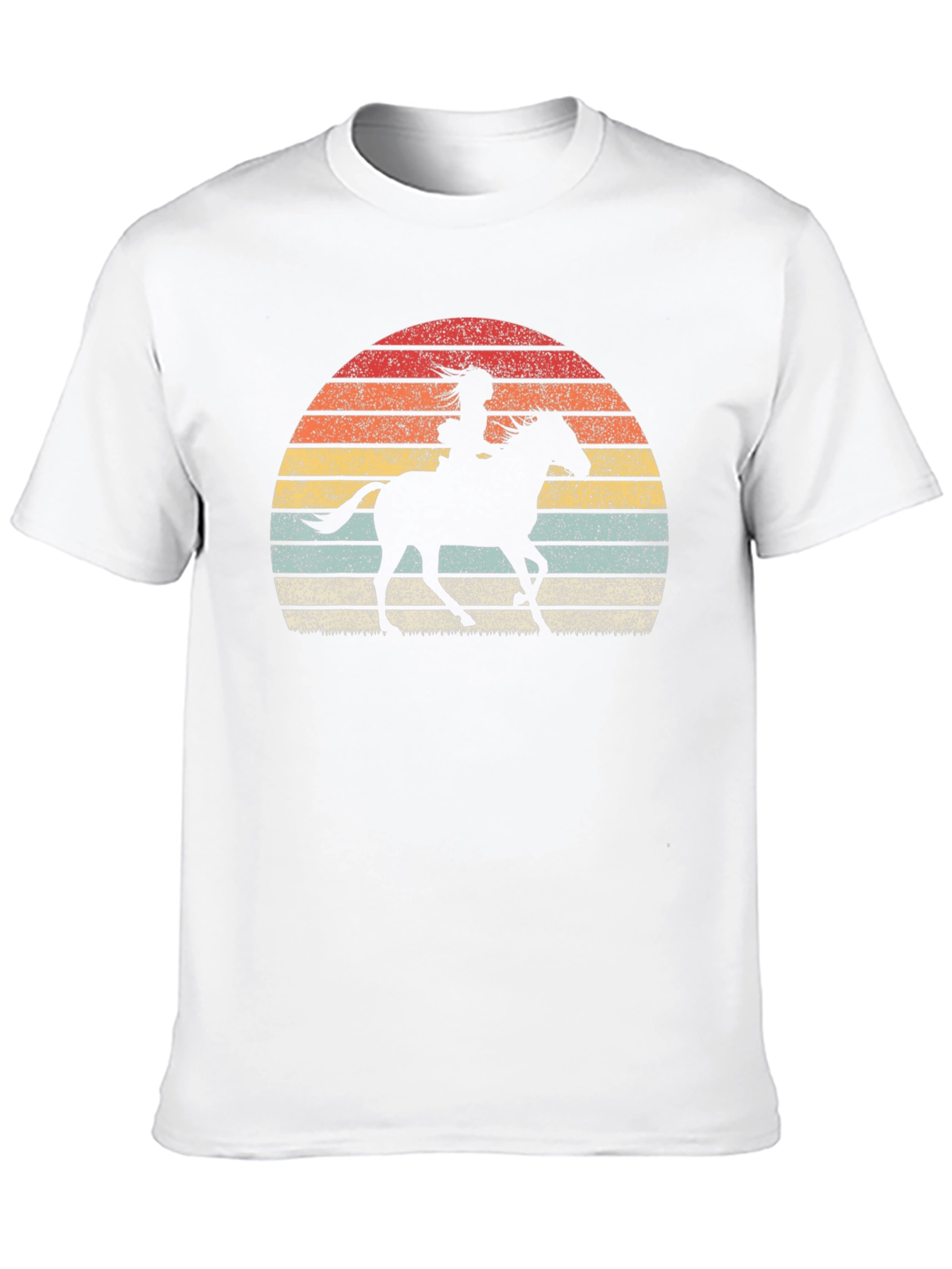 Retro Sunset Horse Rider Graphic Tee