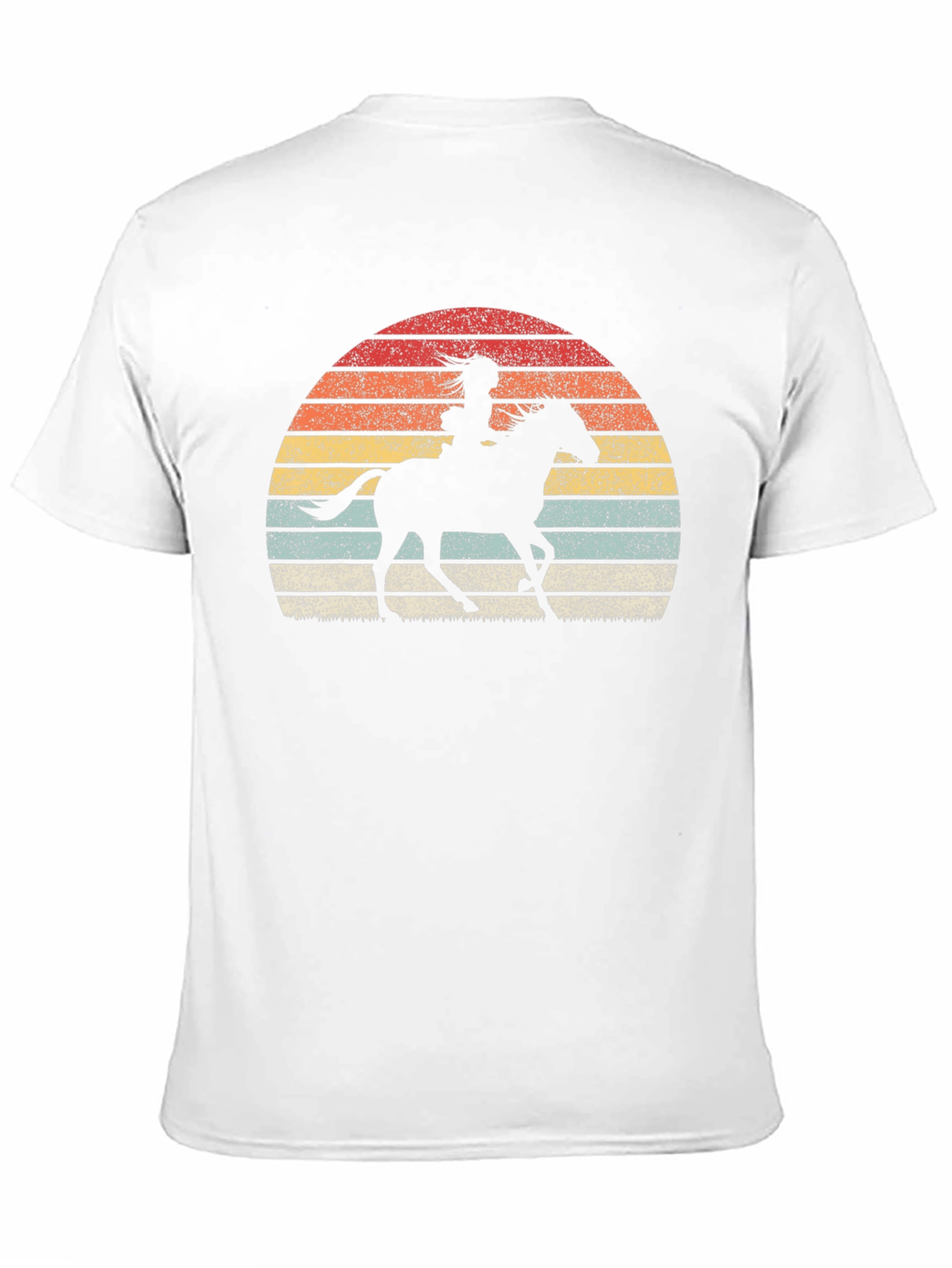 Retro Sunset Horse Rider Graphic Tee