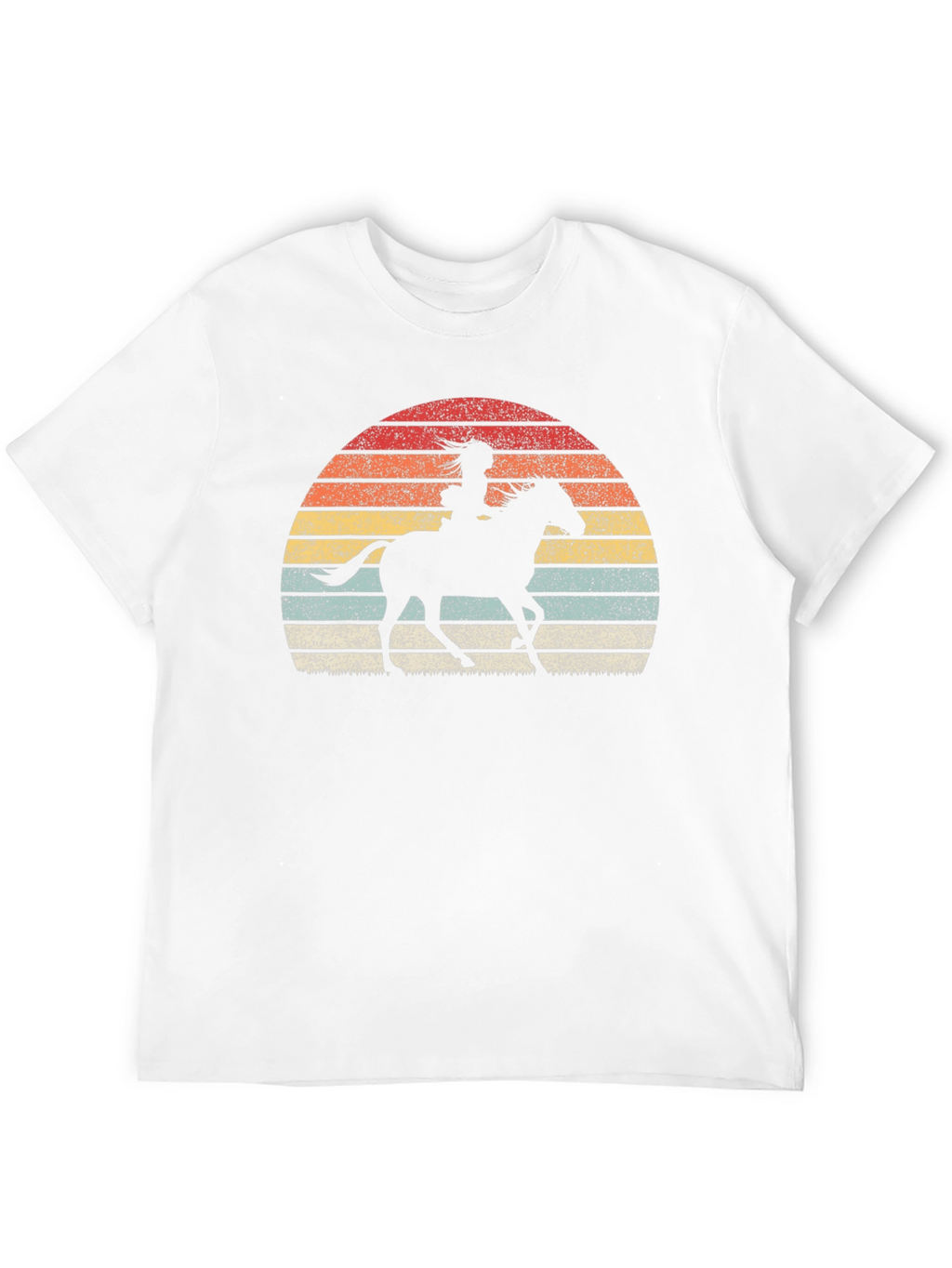 Retro Sunset Horse Rider Graphic Tee