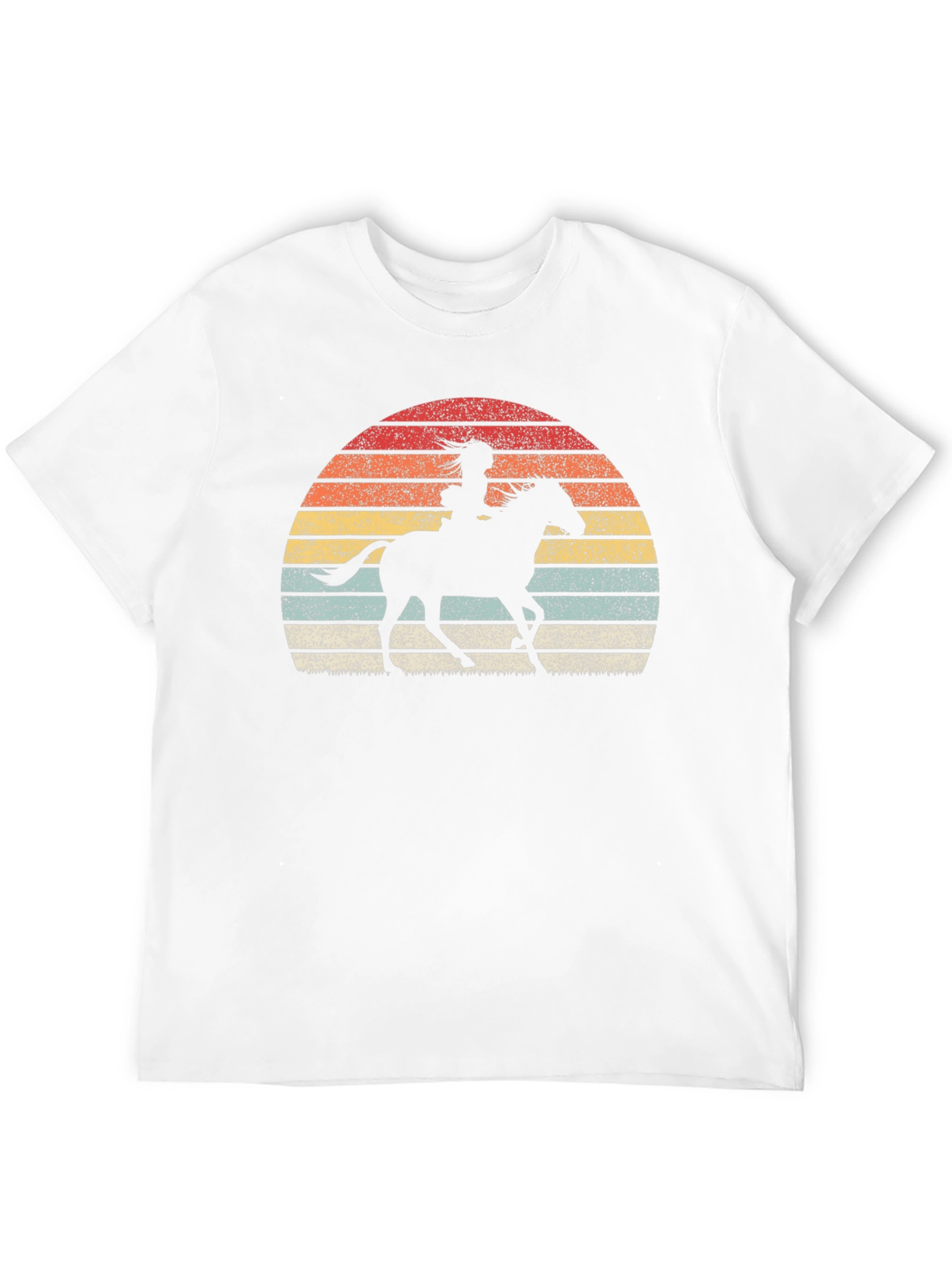 Retro Sunset Horse Rider Graphic Tee