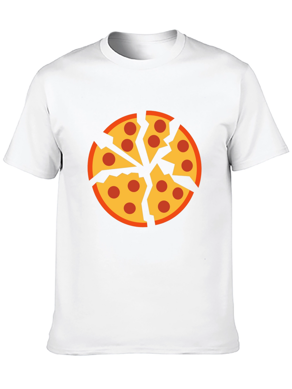 Cracked Pizza Graphic Tee - Unique Design Black T-Shirt