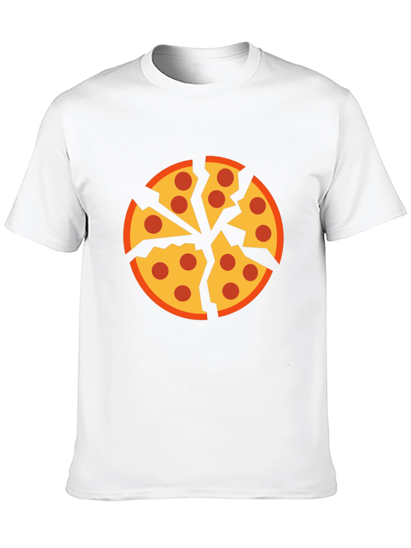 Cracked Pizza Graphic Tee - Unique Design Black T-Shirt