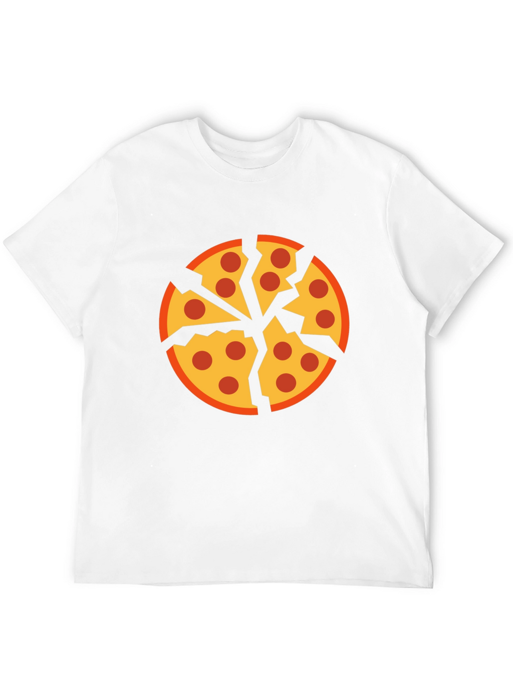 Cracked Pizza Graphic Tee - Unique Design Black T-Shirt