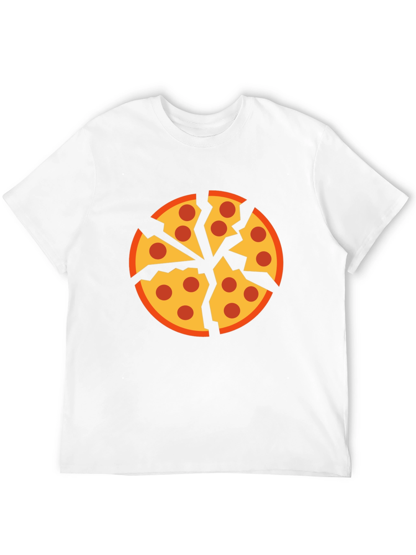 Cracked Pizza Graphic Tee - Unique Design Black T-Shirt