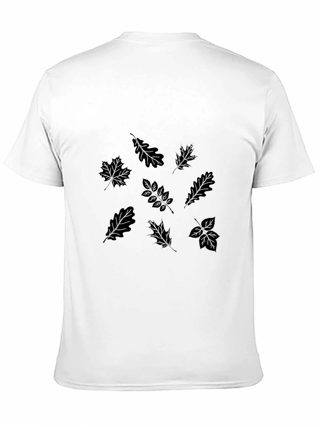 Mens Black Leaf Print T-Shirt