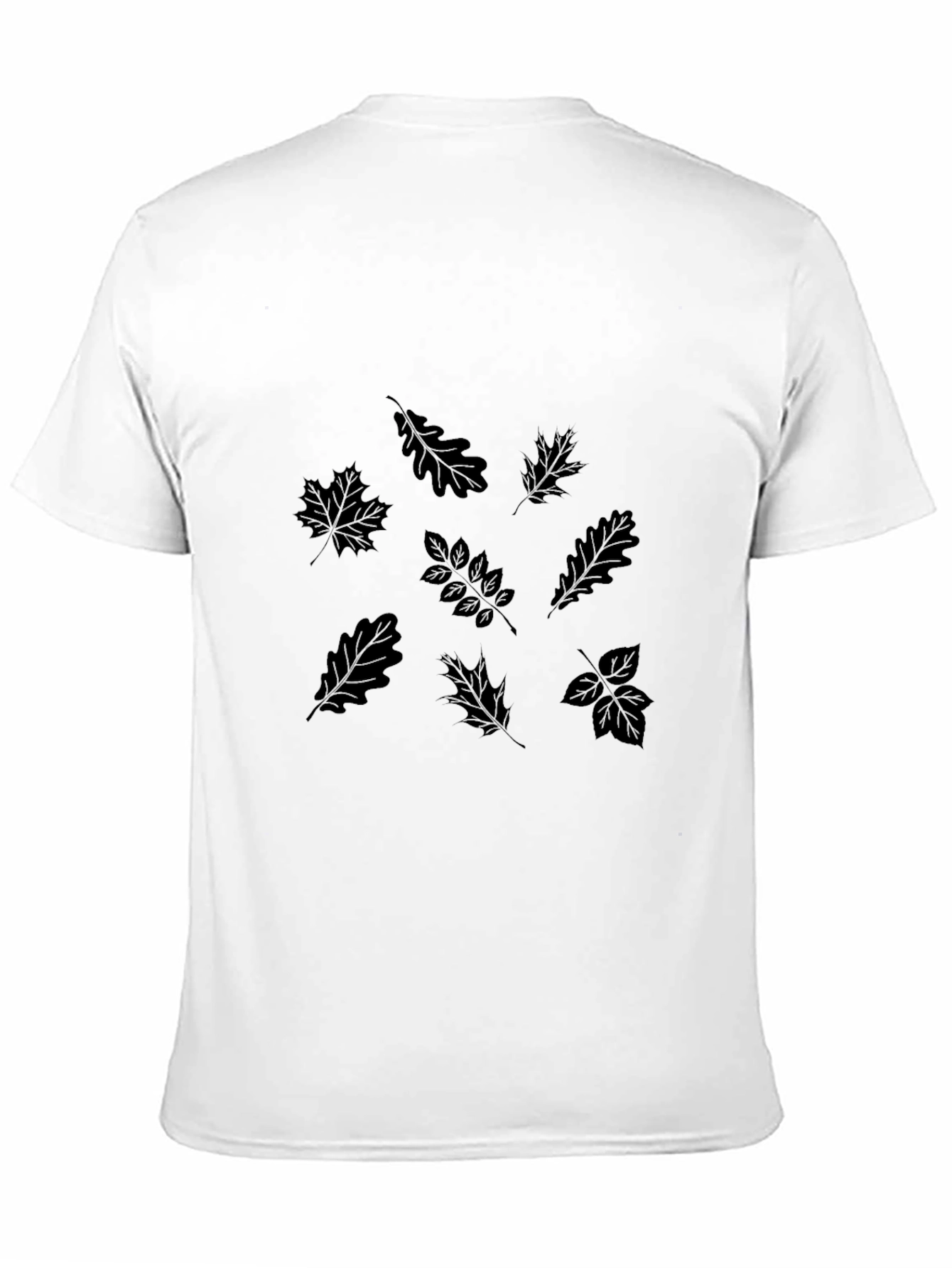 Mens Black Leaf Print T-Shirt