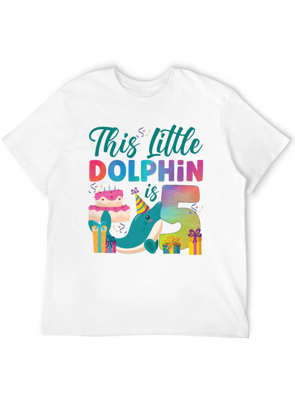 Little Dolphin 5th Birthday T-Shirt