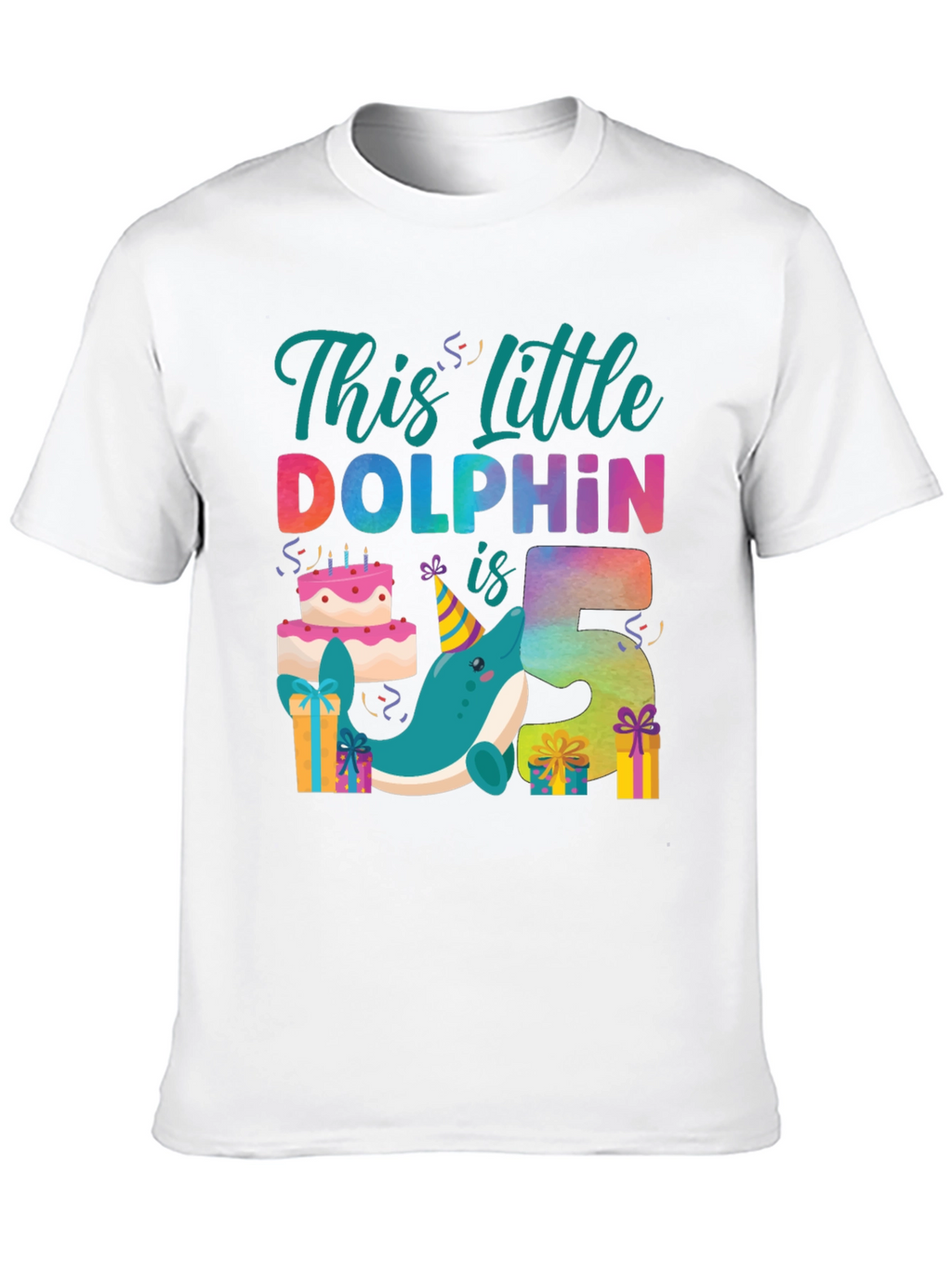 Little Dolphin 5th Birthday T-Shirt