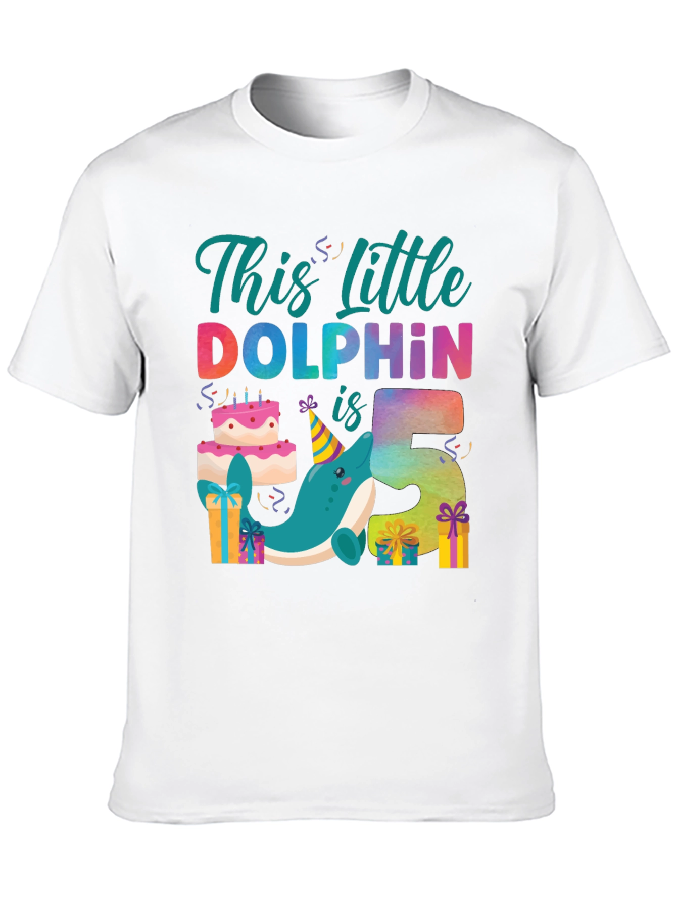 Little Dolphin 5th Birthday T-Shirt