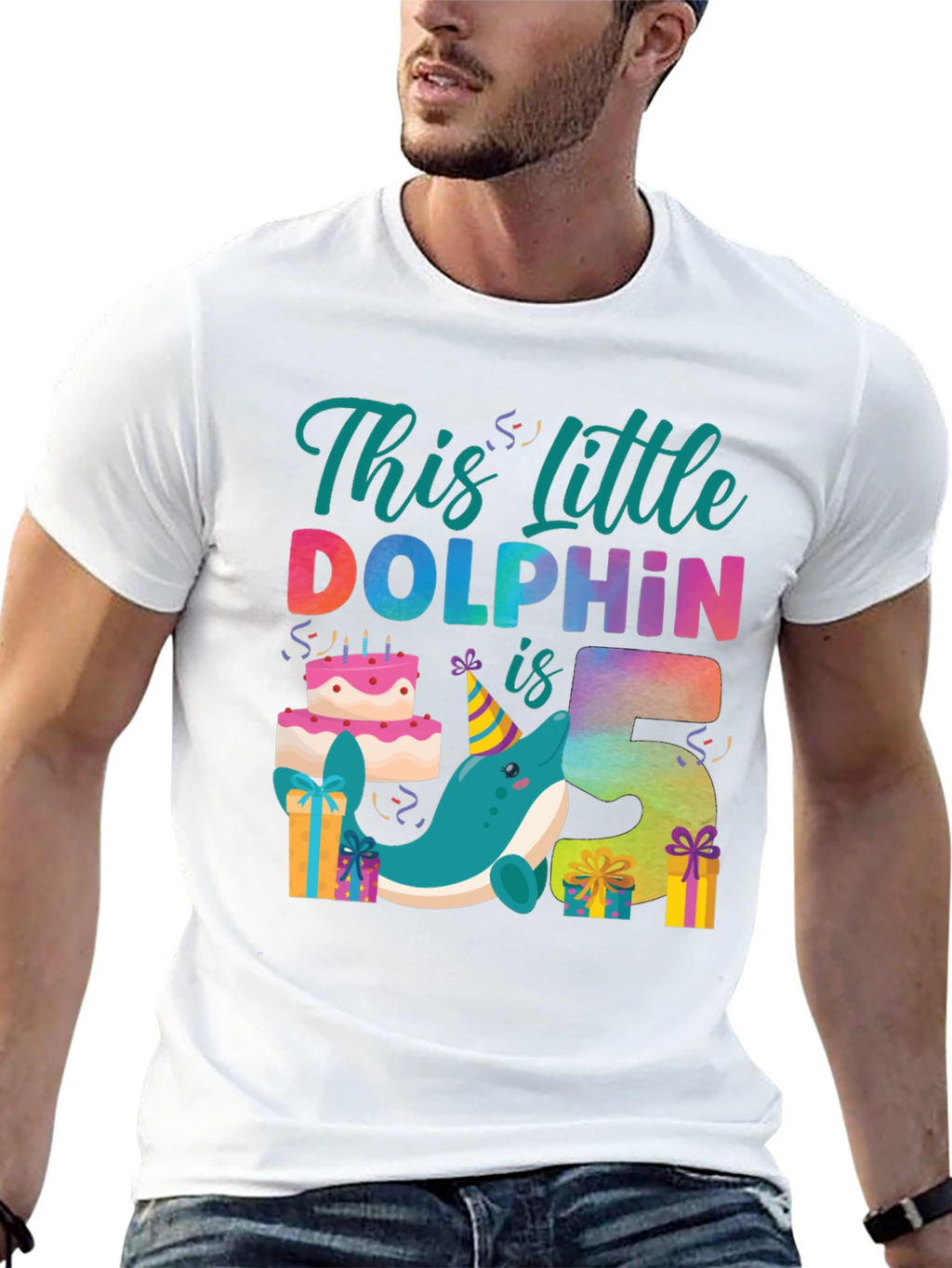 Little Dolphin 5th Birthday T-Shirt