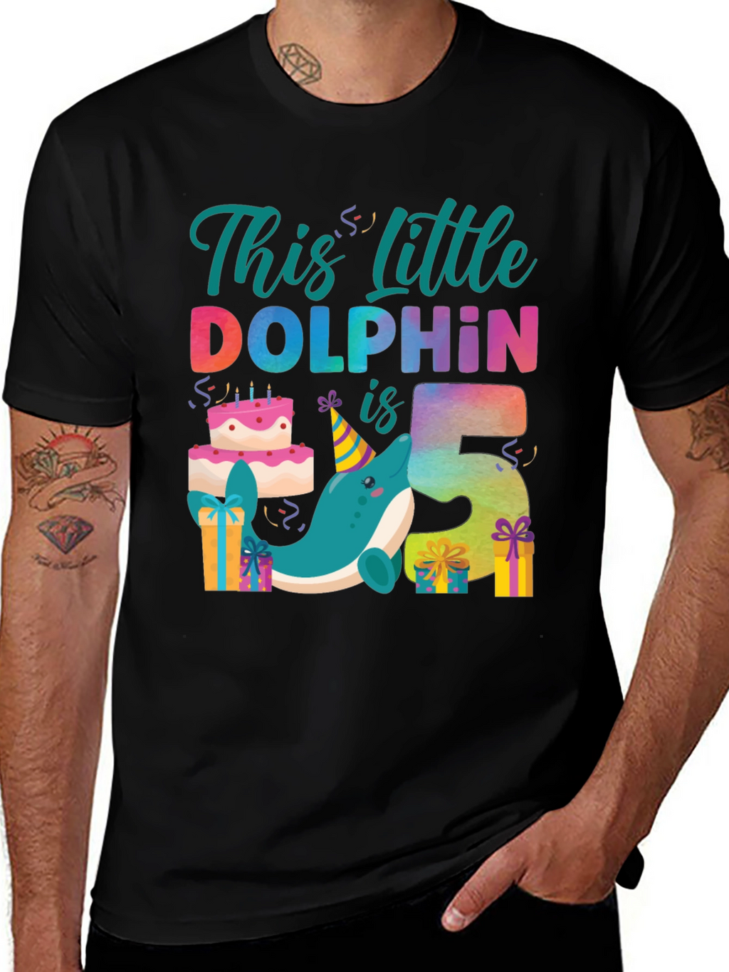 Little Dolphin 5th Birthday T-Shirt