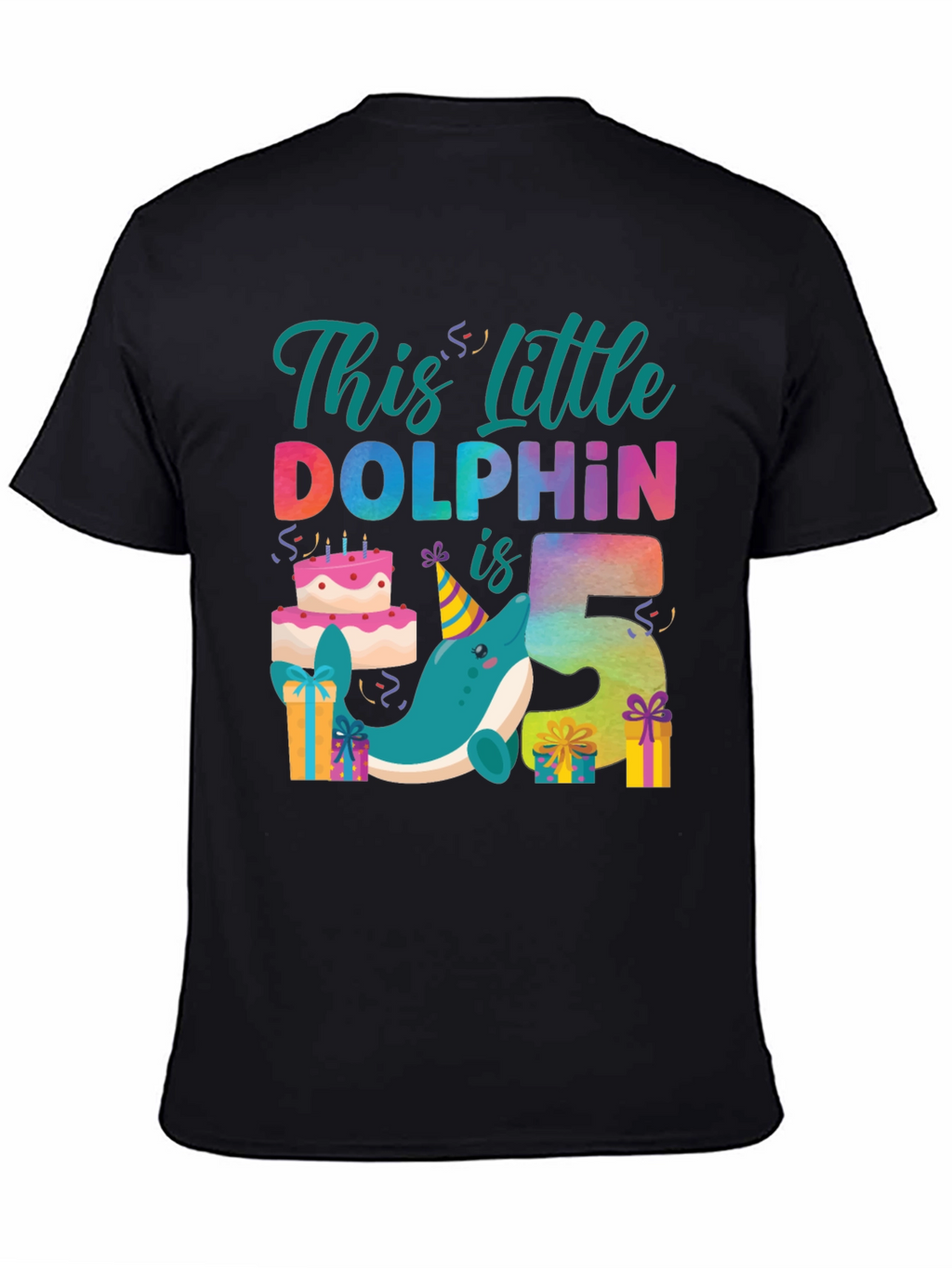 Little Dolphin 5th Birthday T-Shirt