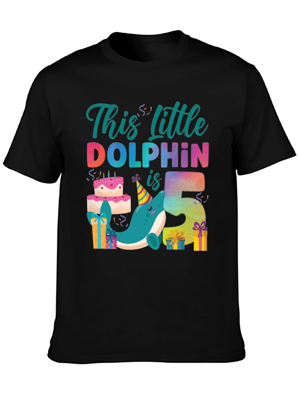 Little Dolphin 5th Birthday T-Shirt