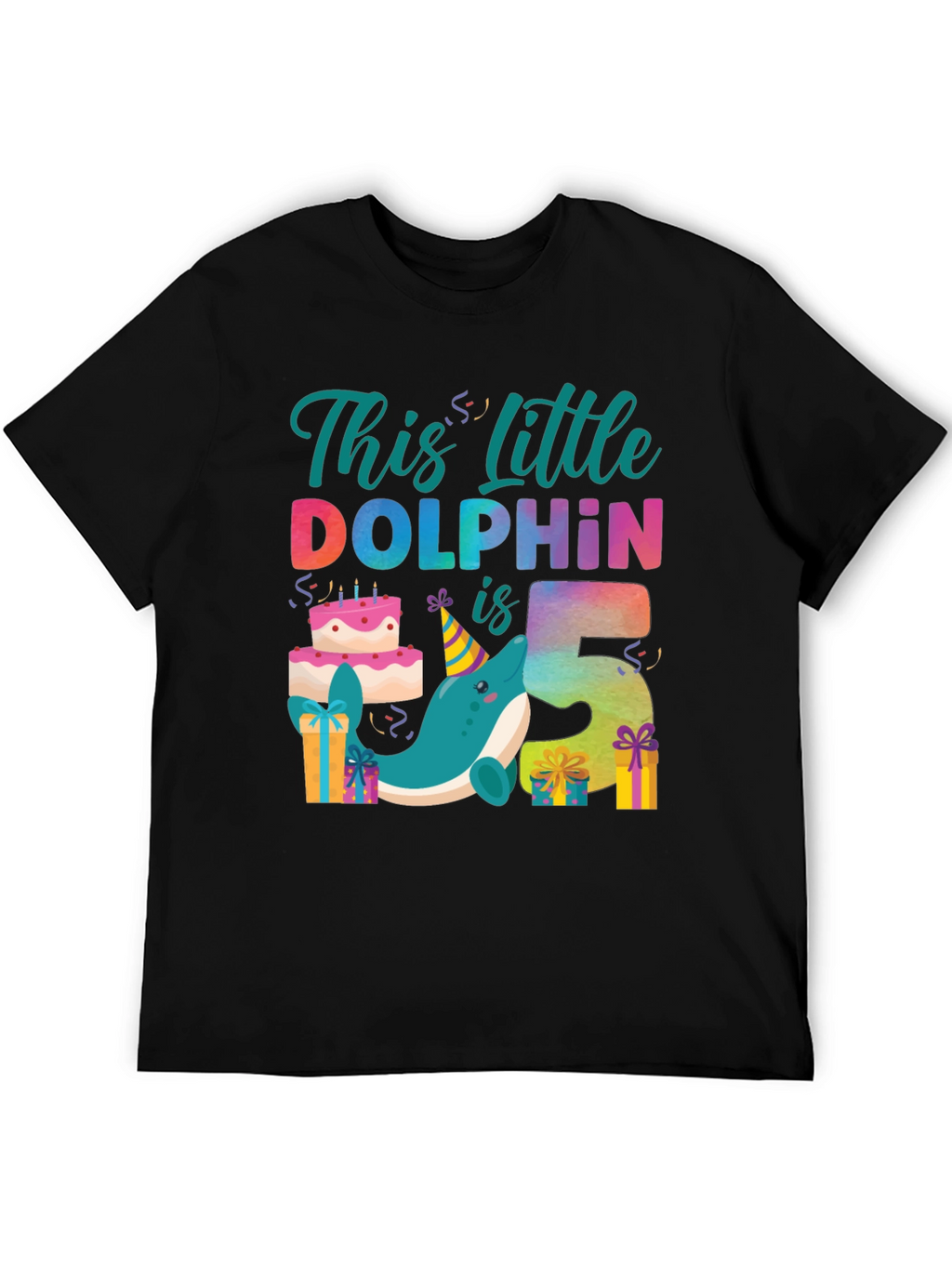 Little Dolphin 5th Birthday T-Shirt