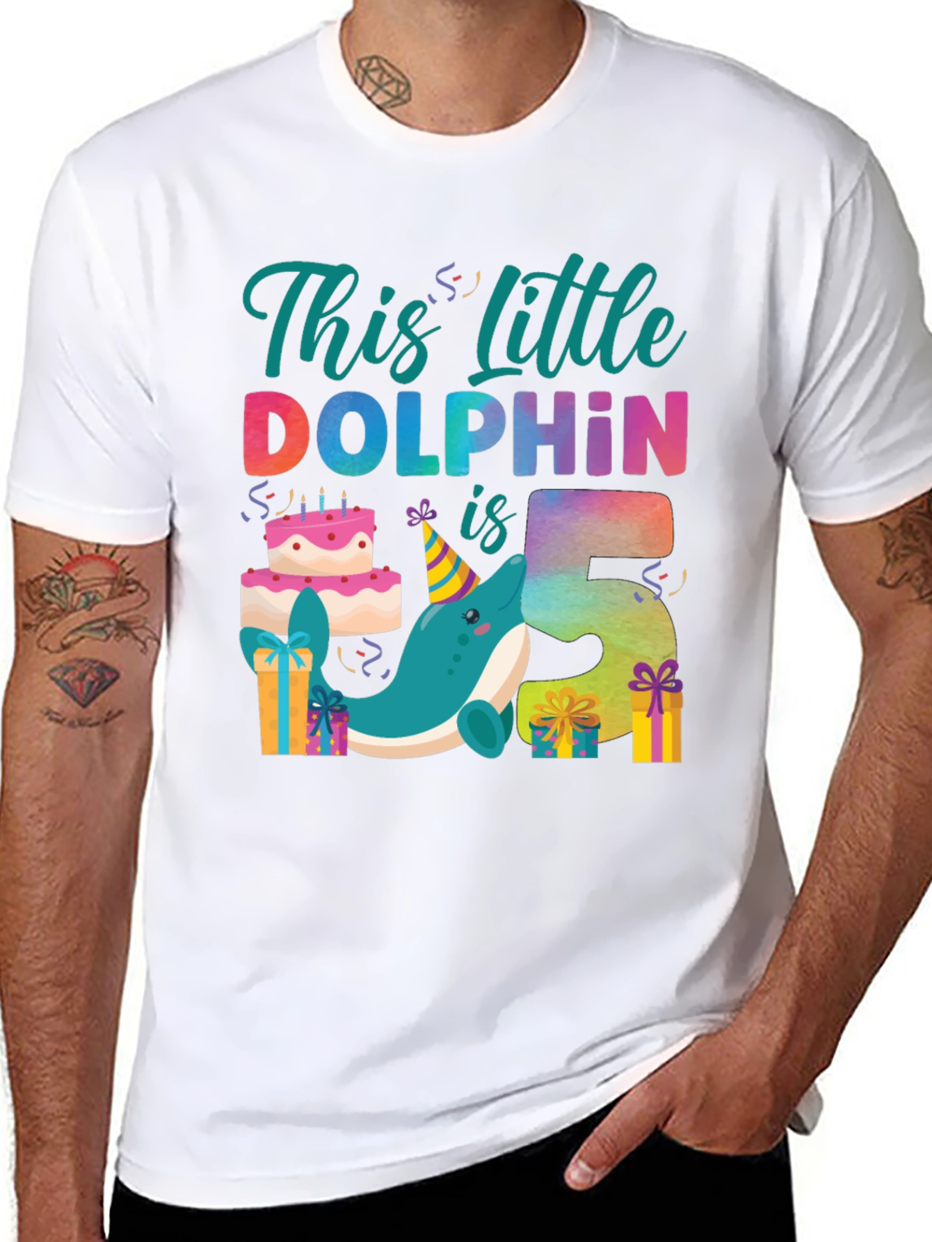 Little Dolphin 5th Birthday T-Shirt