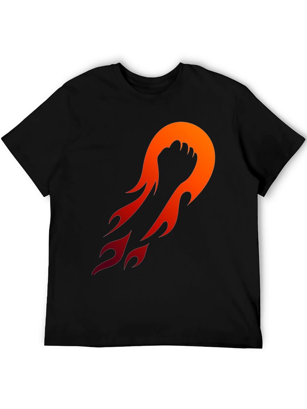 Fiery Fist Graphic Tee - Black Cotton Blend