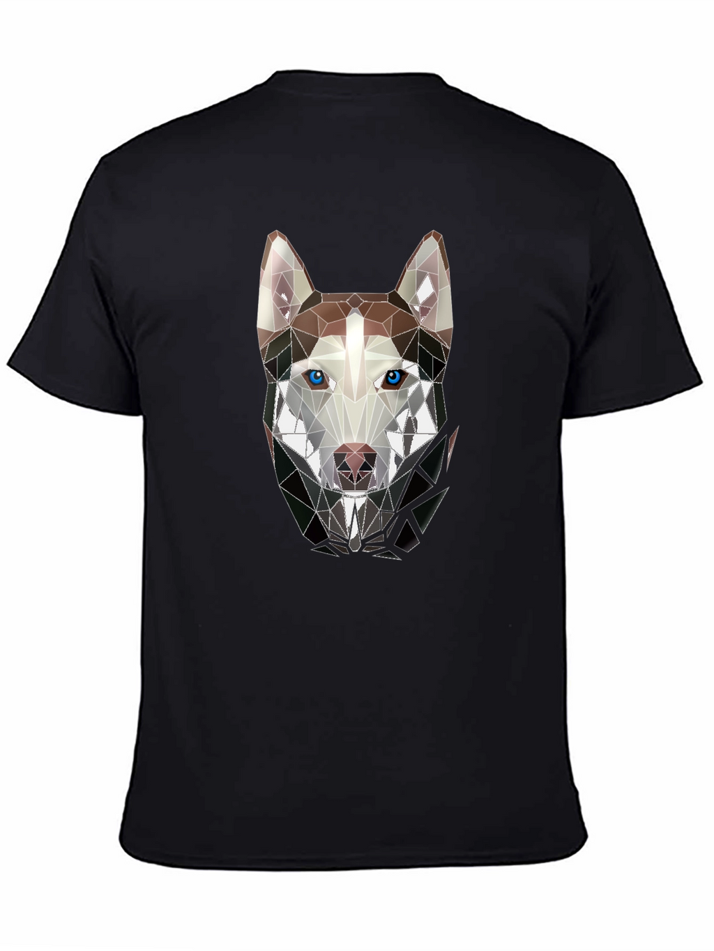 Geometric Husky Graphic Tee - Stylish Mens Black T-Shirt