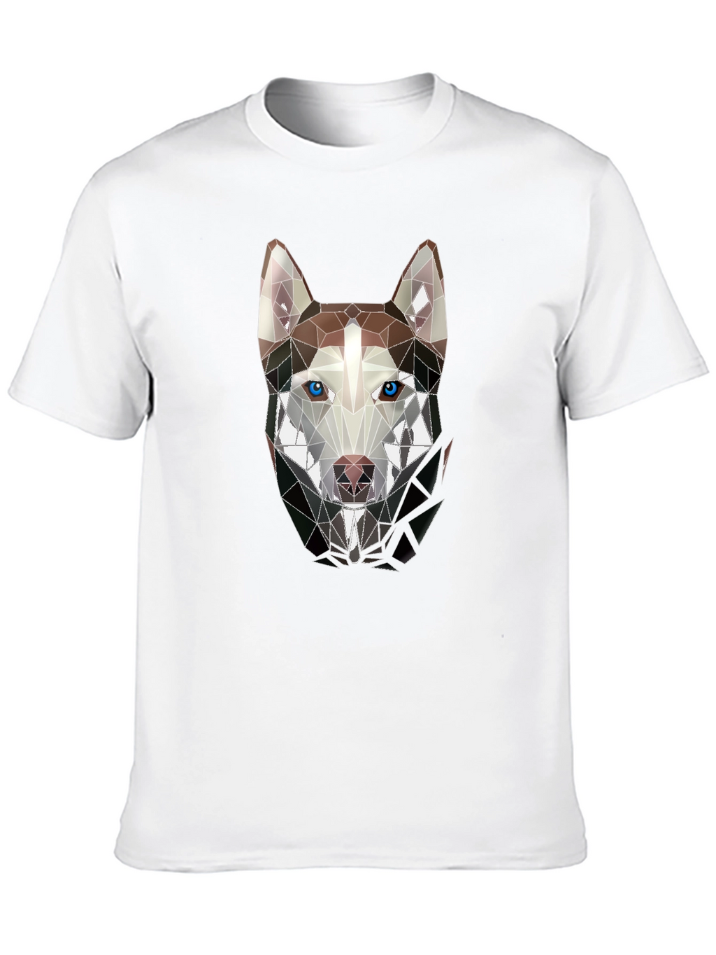 Geometric Husky Graphic Tee - Stylish Mens Black T-Shirt