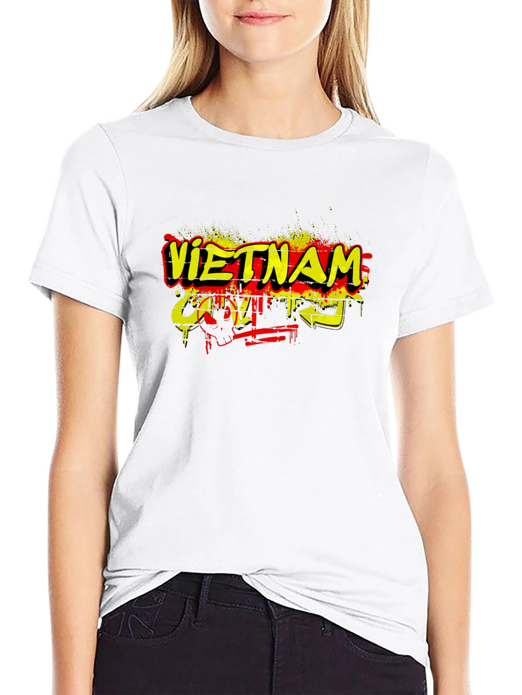 Vietnam Graphic Print Black T-Shirt