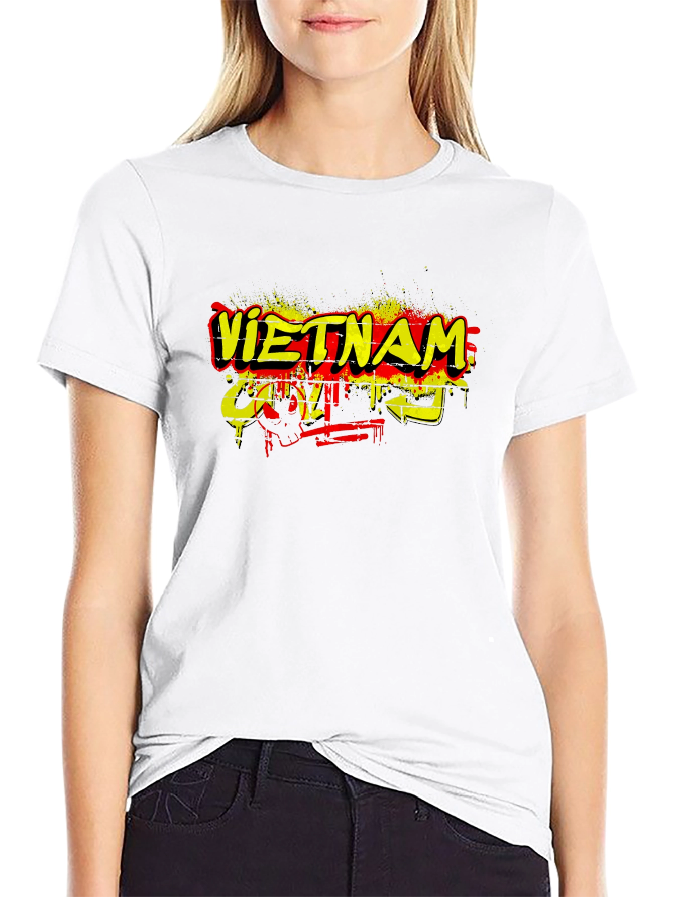 Vietnam Graphic Print Black T-Shirt