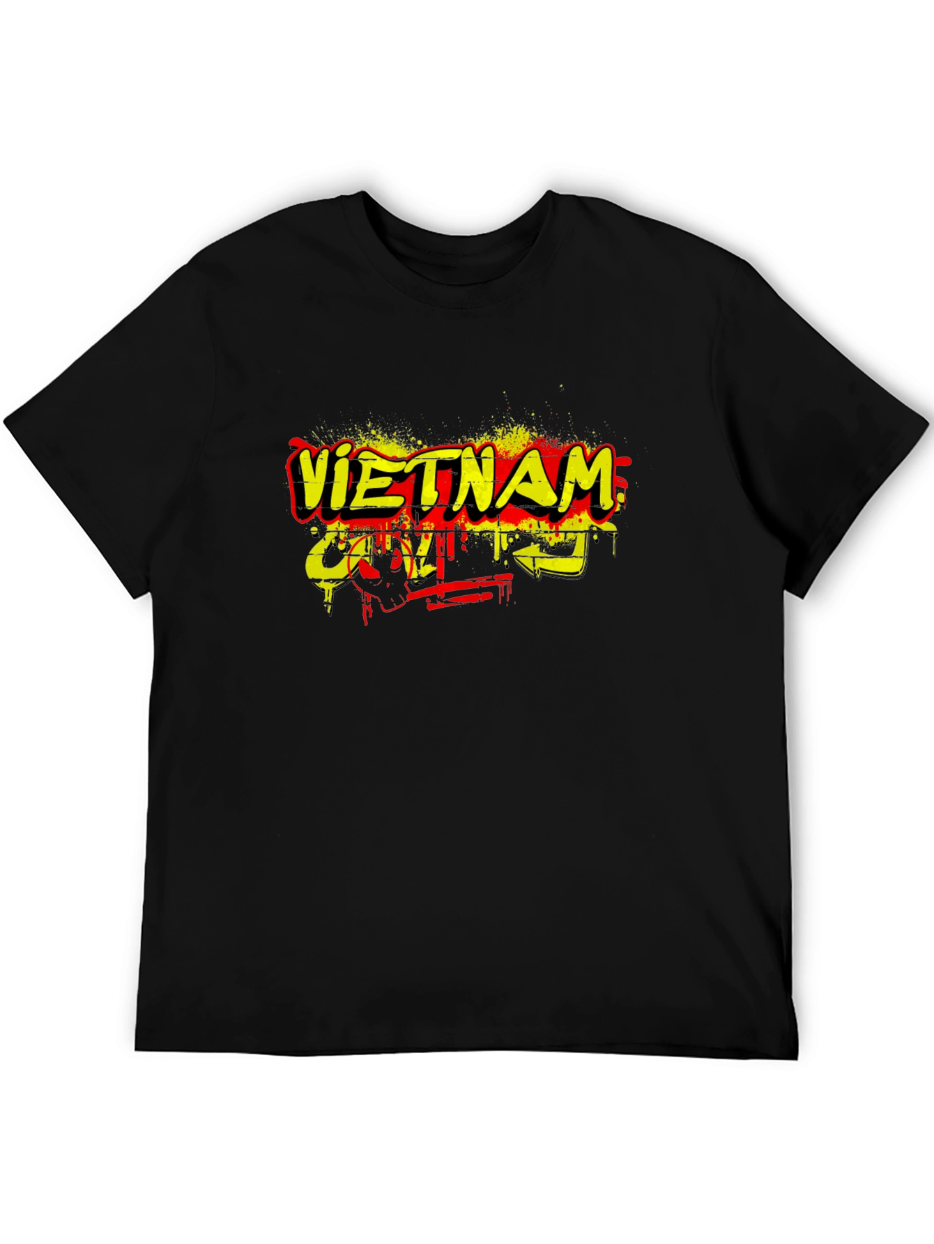 Vietnam Graphic Print Black T-Shirt