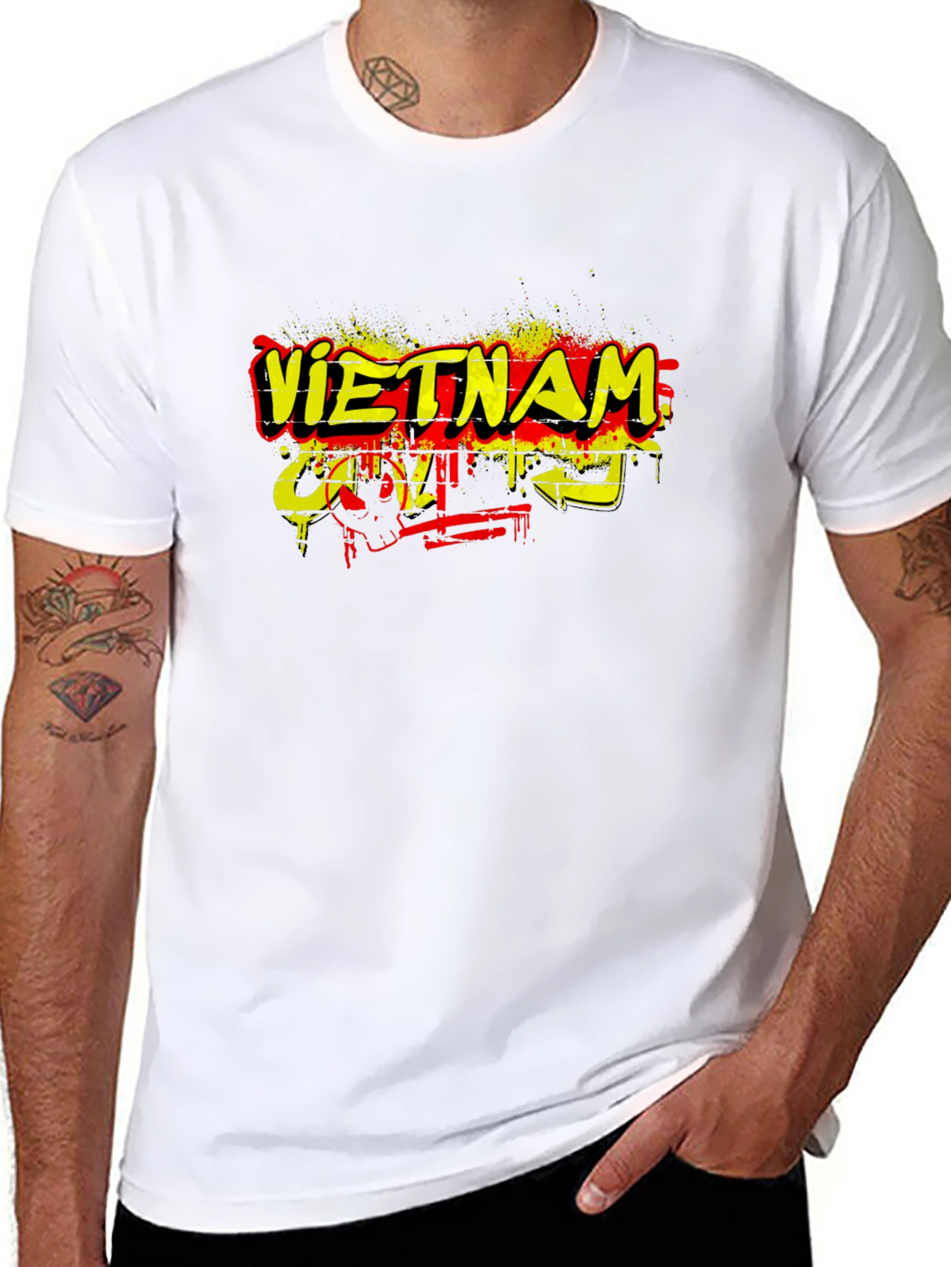 Vietnam Graphic Print Black T-Shirt