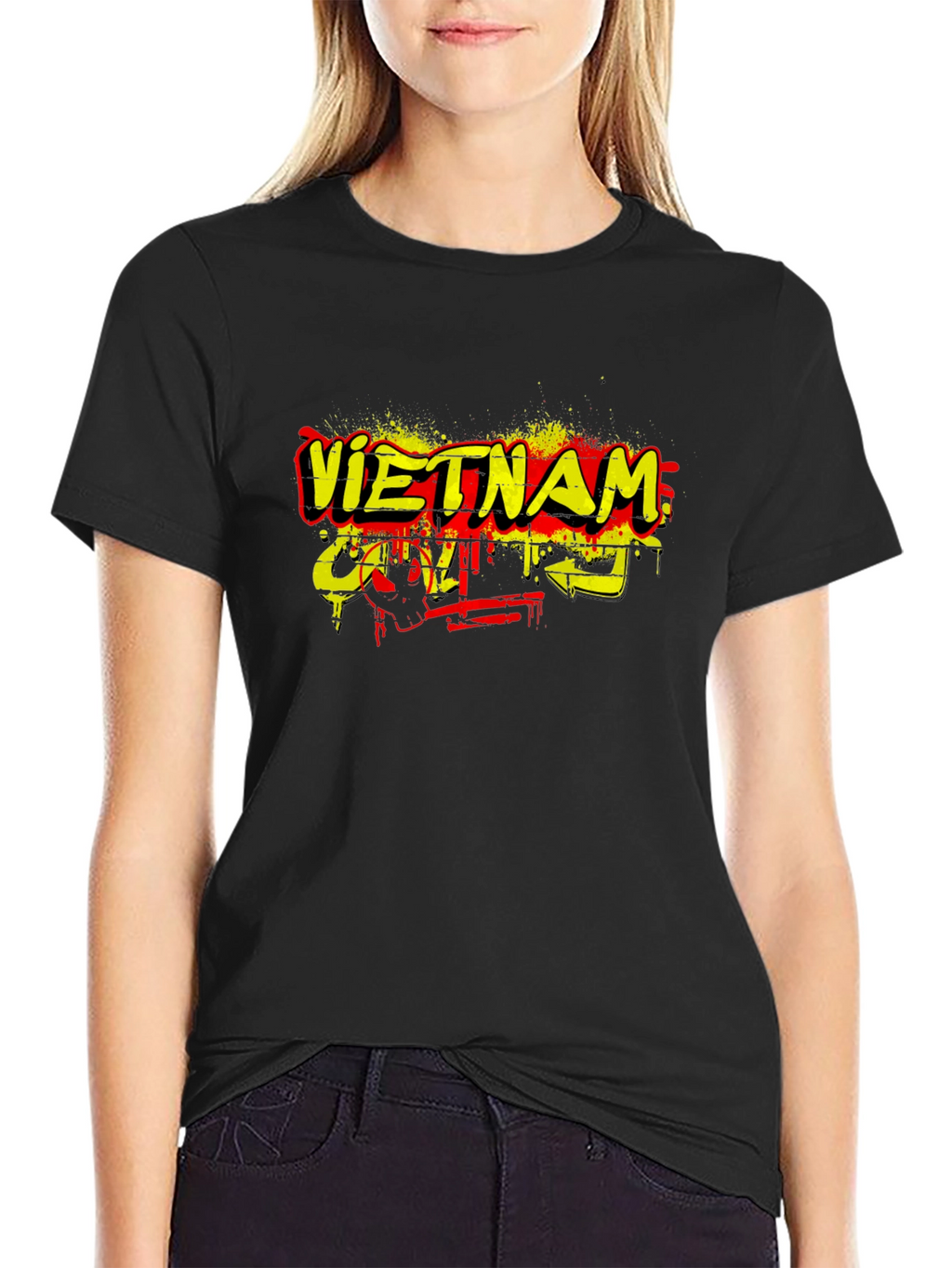 Vietnam Graphic Print Black T-Shirt