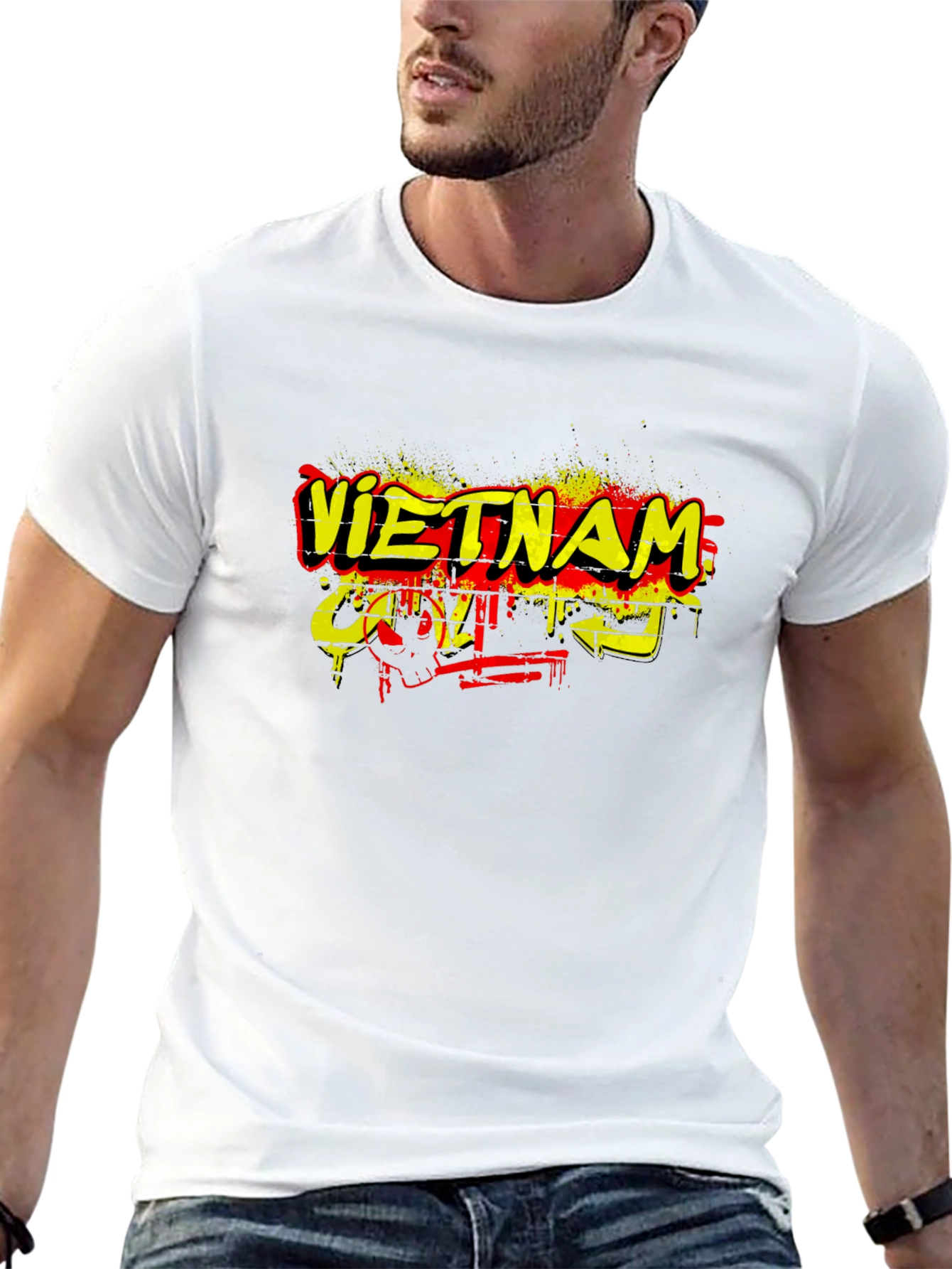 Vietnam Graphic Print Black T-Shirt